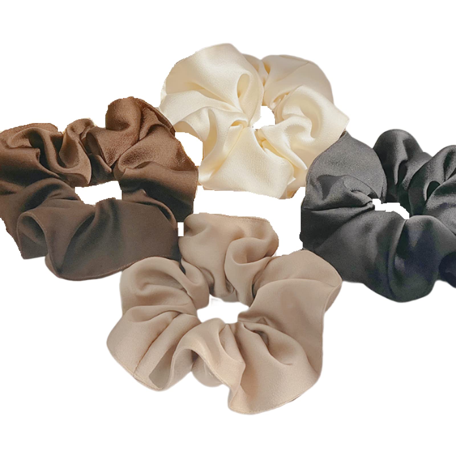 Large Ponytail Holders 4Pcs - Cotton Linen Hair Rings for Women | Perfect for Thick Hair & Daily Styling