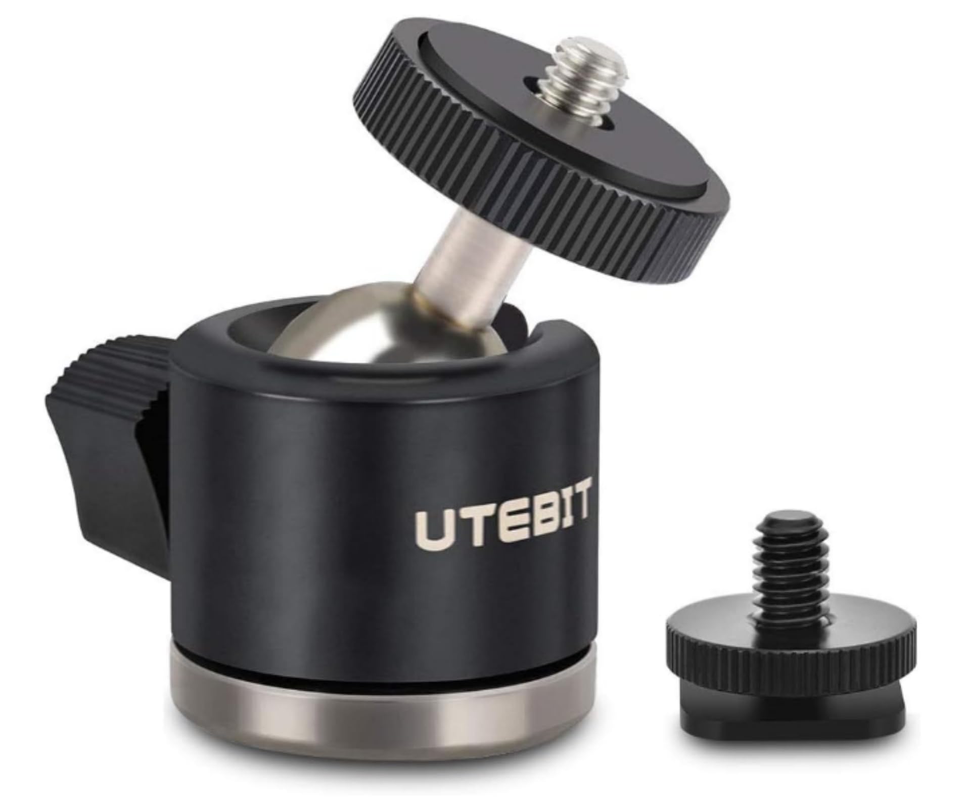 UTEBIT Mini Ball Head Tripod Mount - 360° Rotatable Aluminum Ballhead with 1/4