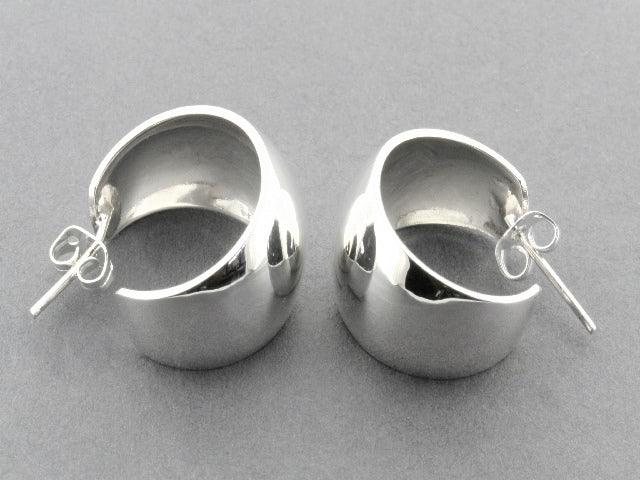 Convex Hoop Stud Earrings - Sterling Silver 925 Hypoallergenic for Sensitive Ears | Perfect for Everyday Wear, Parties & Gifts