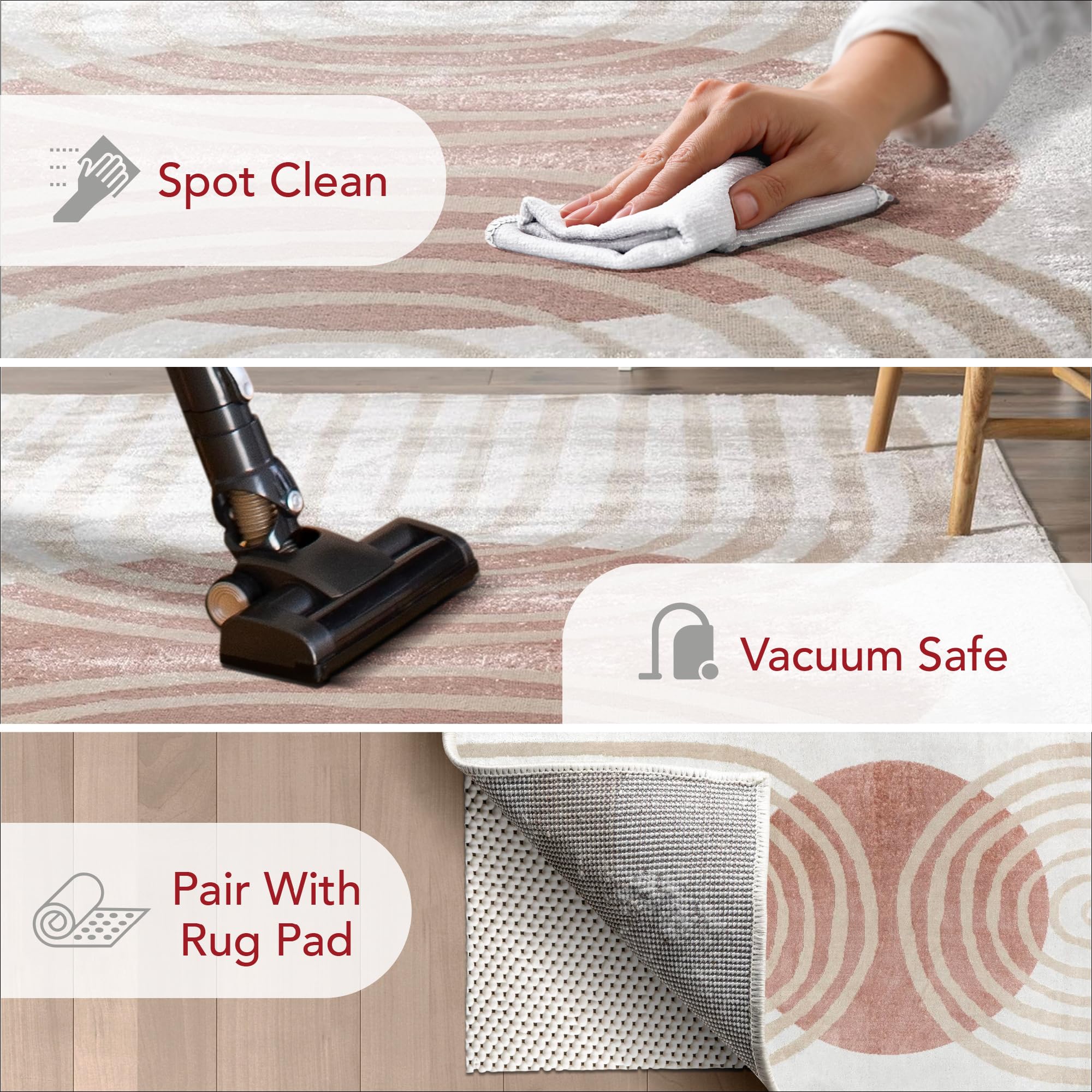 nuLOOM Shandra Abstract 9x12 Area Rug - Soft Blush/Ivory Modern Design for Living Room, Bedroom, Dining Room & Kitchen | Perfect for Home Decor, Floor Covering & Interior Styling