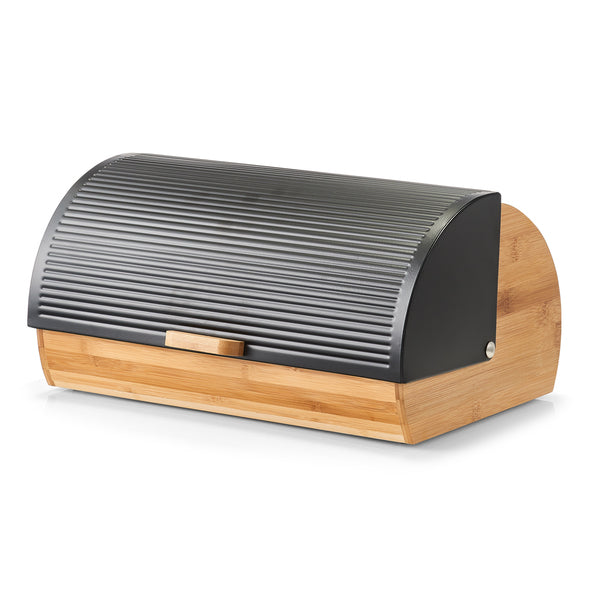 Premium Bamboo & Metal Bread Bin - Airtight Bread Storage Container for Kitchen Countertop - Keep Bread Fresh & Organized - Perfect for Home, Bakery, or Restaurant Use