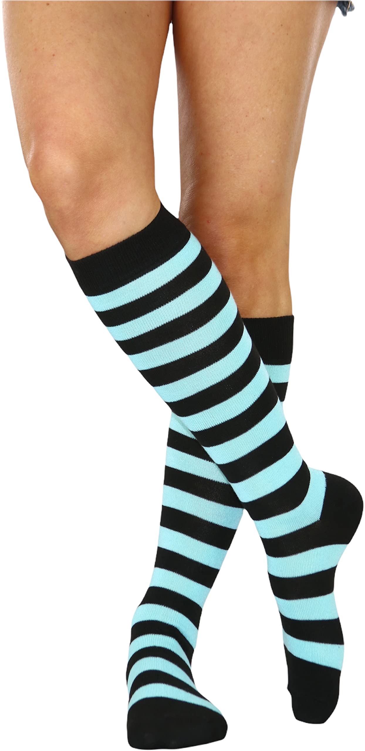 ToBeInStyle Women's Knee High Socks - Pack of 6 or 12 - Fashionable & Comfortable Crew Socks for Boots, Workout & Winter Wear