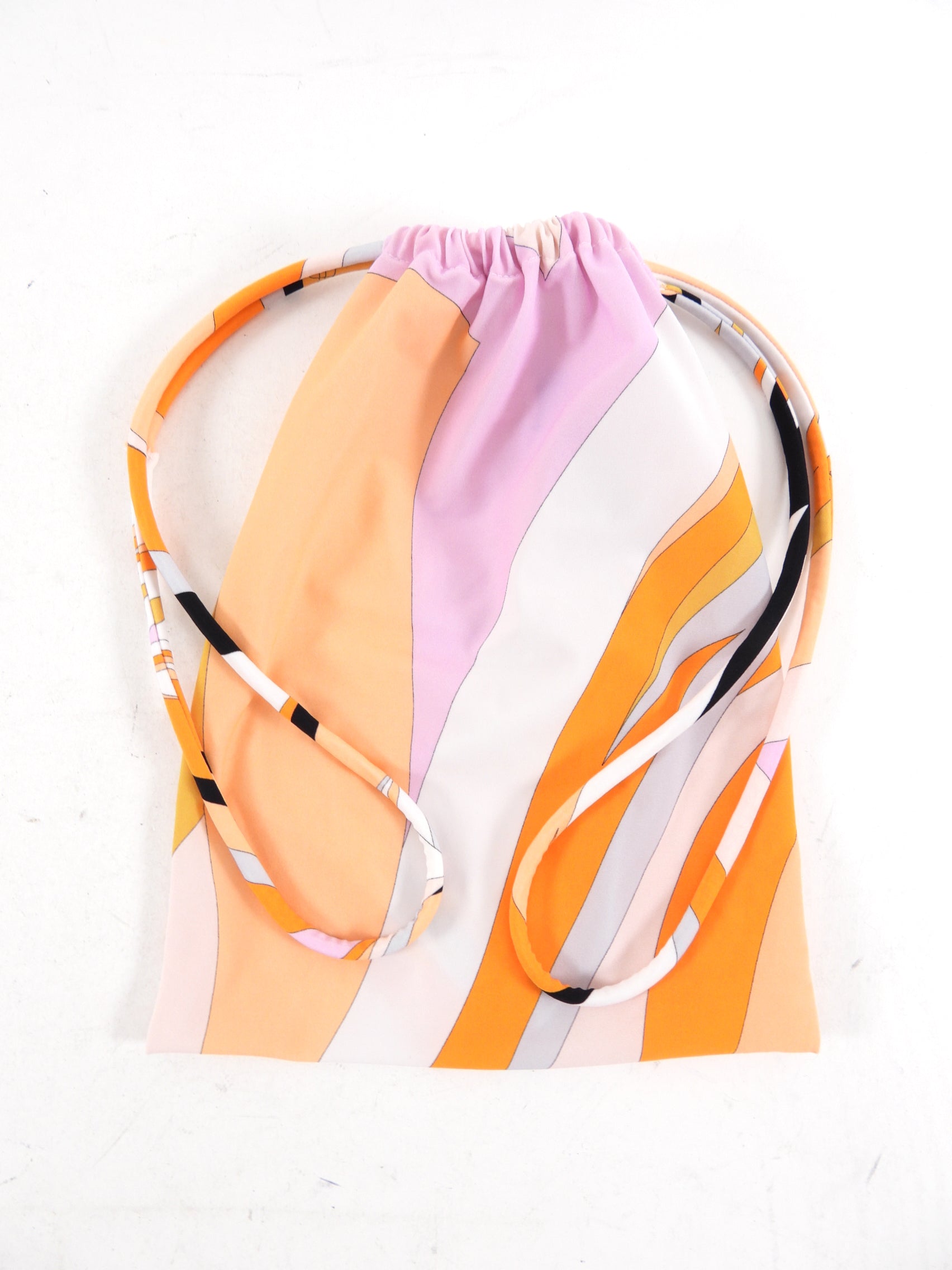 Emilio Pucci Orange & Pink Bikini Set with Pouch - Sexy Swimwear for Women - Perfect for Beach Vacations, Pool Parties & Summer Getaways