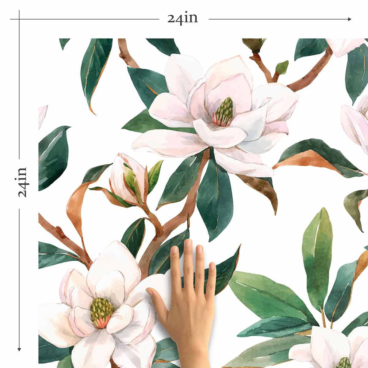 Green Floral Peel and Stick Removable Wallpaper - Self-Adhesive Decorative Wall Covering for Bedroom, Living Room, and Home Office Decor