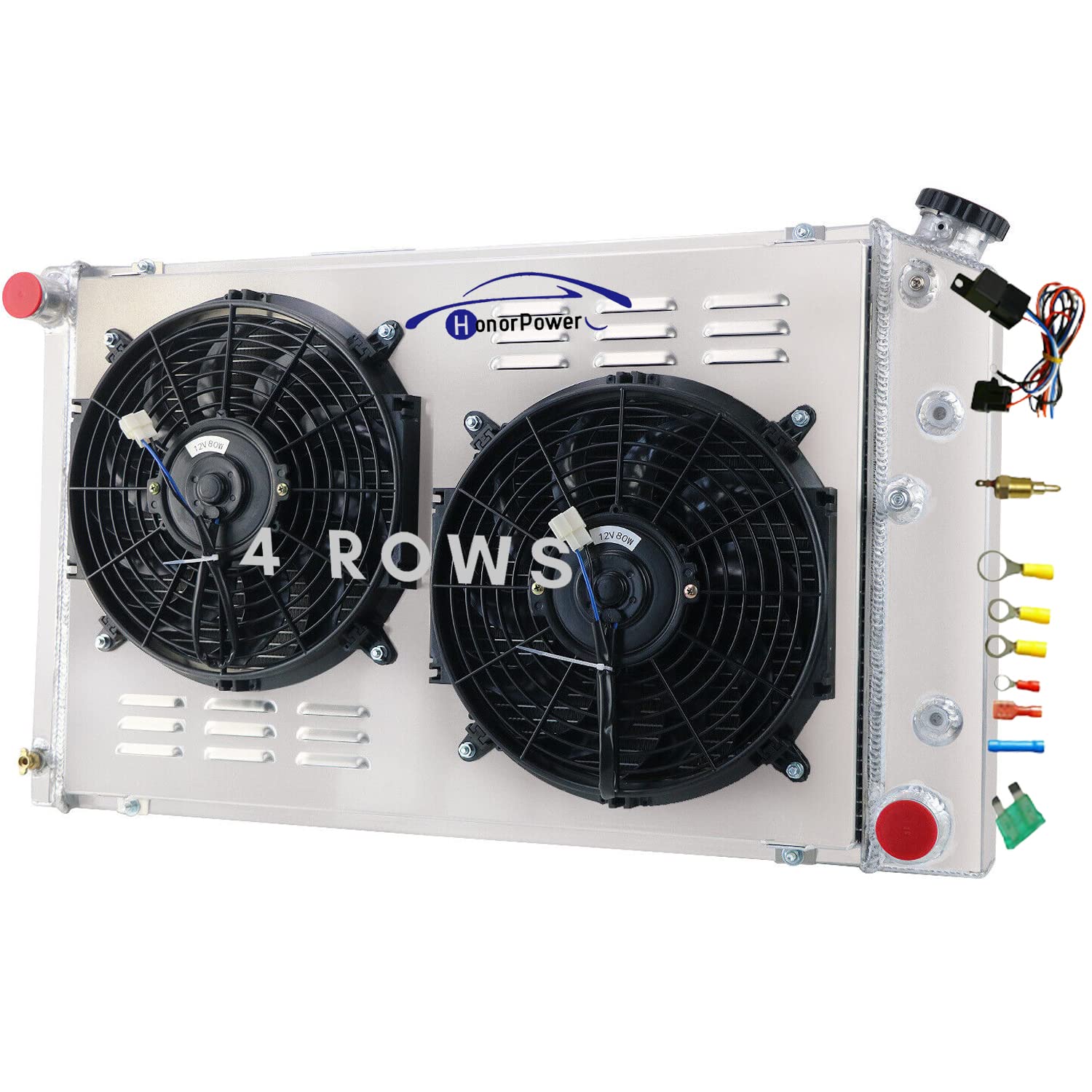 4 Row Aluminum Radiator with Dual 12