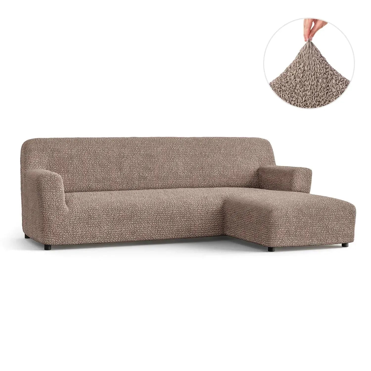 L Shaped Sofa Slipcover with Right Chaise - Premium Microfiber Stretchable Furniture Protector for Living Room, Sectional Couch Cover - Easy Wash & Anti-Slip Design for Home Decor
