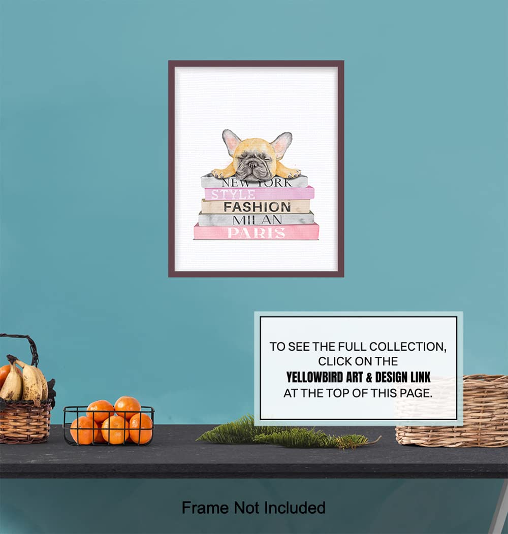 French Bulldog Wall Art - Designer Dog Decor & Unique Puppy Gifts for Dog Lovers - High Fashion Glam Pet Home Decoration - Perfect for Living Room, Nursery & Office Wall Decor