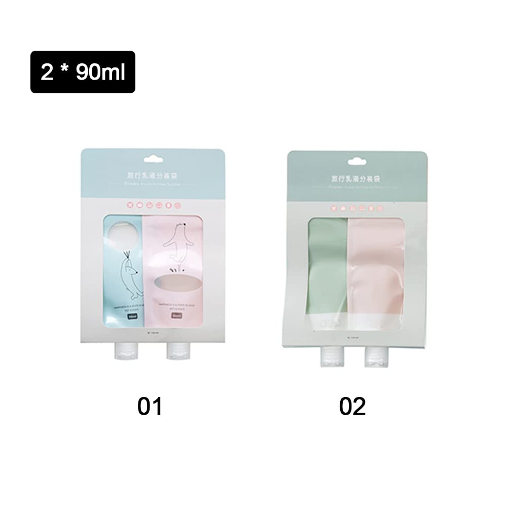Ubersweet® 2-Pack 90ml Leakproof Travel Bottles for Shampoo, Conditioner & Lotion - Portable Squeezable Toiletry Containers for Hand Cream & Cosmetics | Perfect for Air Travel, Gym & Vacation Essentials