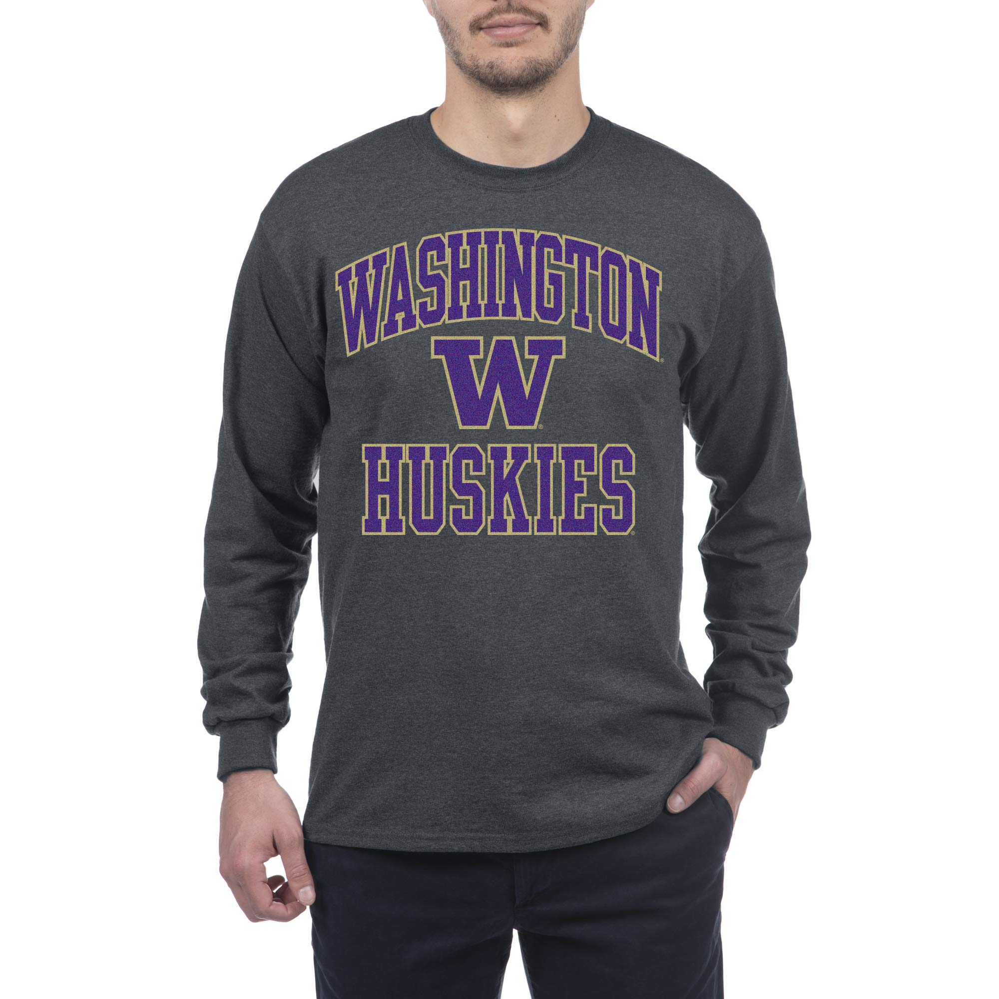 Elite Fan Shop Men's Arch Long Sleeve T-Shirt - Comfortable Cotton Crewneck Top for Casual Wear, Gym & Outdoor Activities