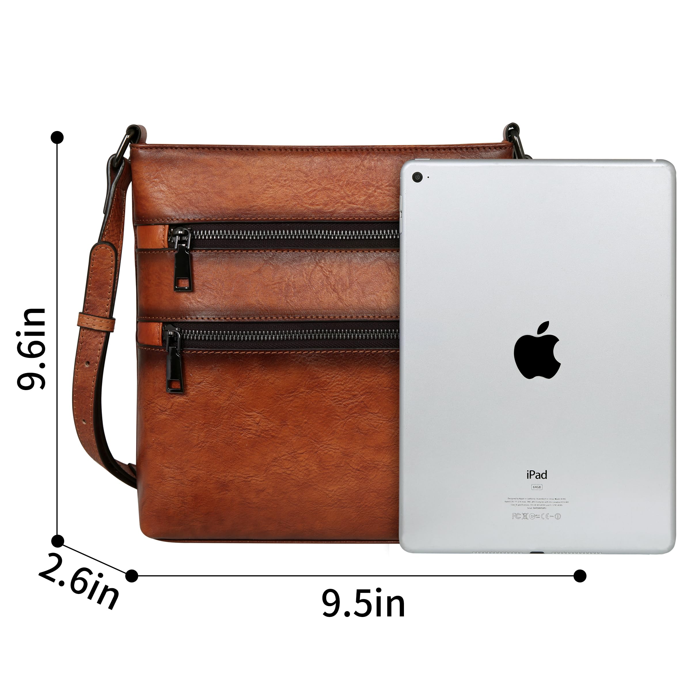 **Iswee Genuine Leather Crossbody Bags for Women – Stylish Multi-Pocket Purse for Everyday Use, Travel & Work**