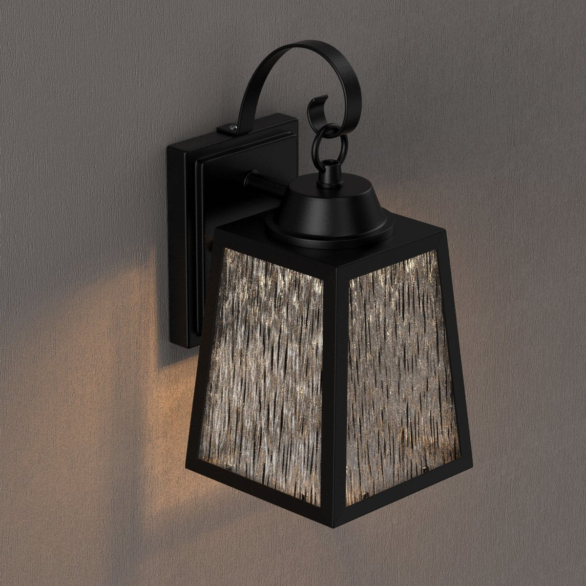 12W LED Outdoor Wall Lantern Fixture with Water Glass Shade - 4000K Cool White Dimmable Light - ETL Certified for Safety - Perfect for Porch, Patio, Garden and Exterior Home Lighting