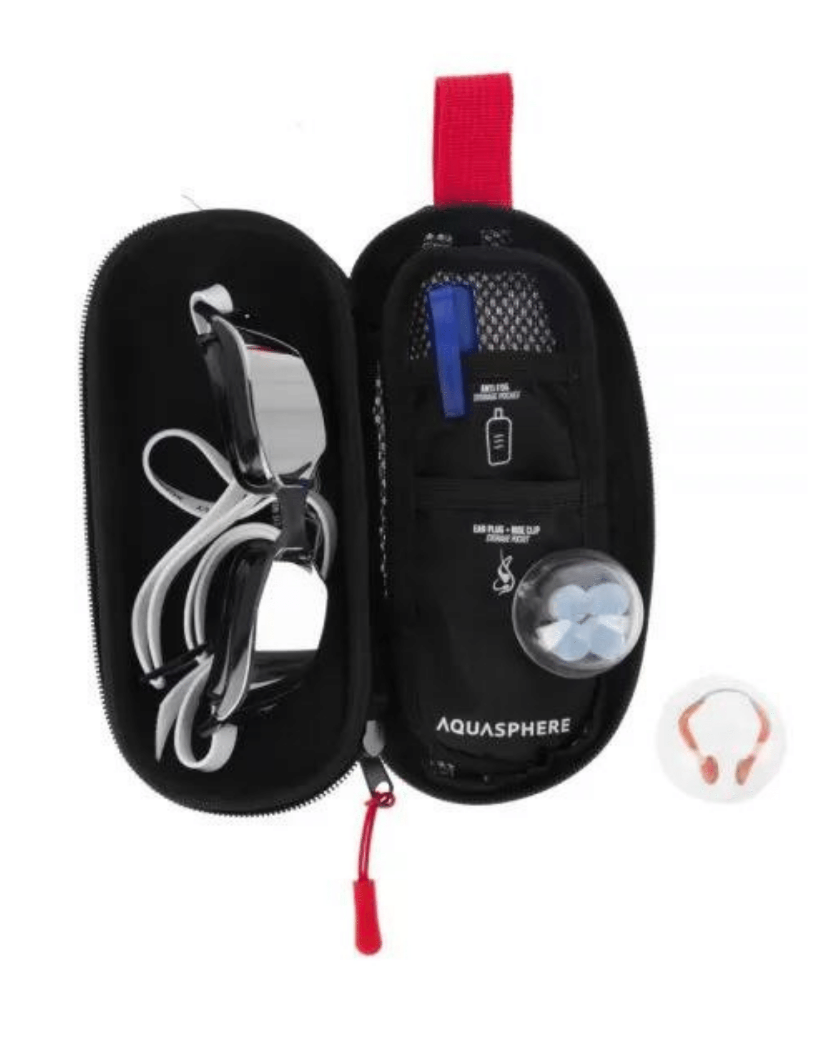 Premium Black and Red Goggle Case - Durable Protective Cover for Swimming, Skiing & Outdoor Sports Gear Accessories
