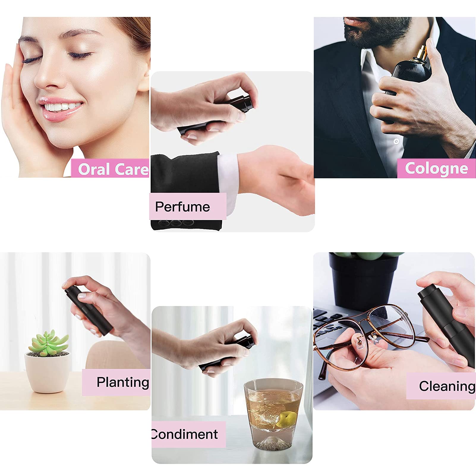 DMQ 3PCS 8ML Refillable Perfume Atomizer Spray Bottle Set - Travel Size Cologne Dispenser for Men & Women | Portable Essential Oil Sprayer for Gym, Office, Date Night & Vacation