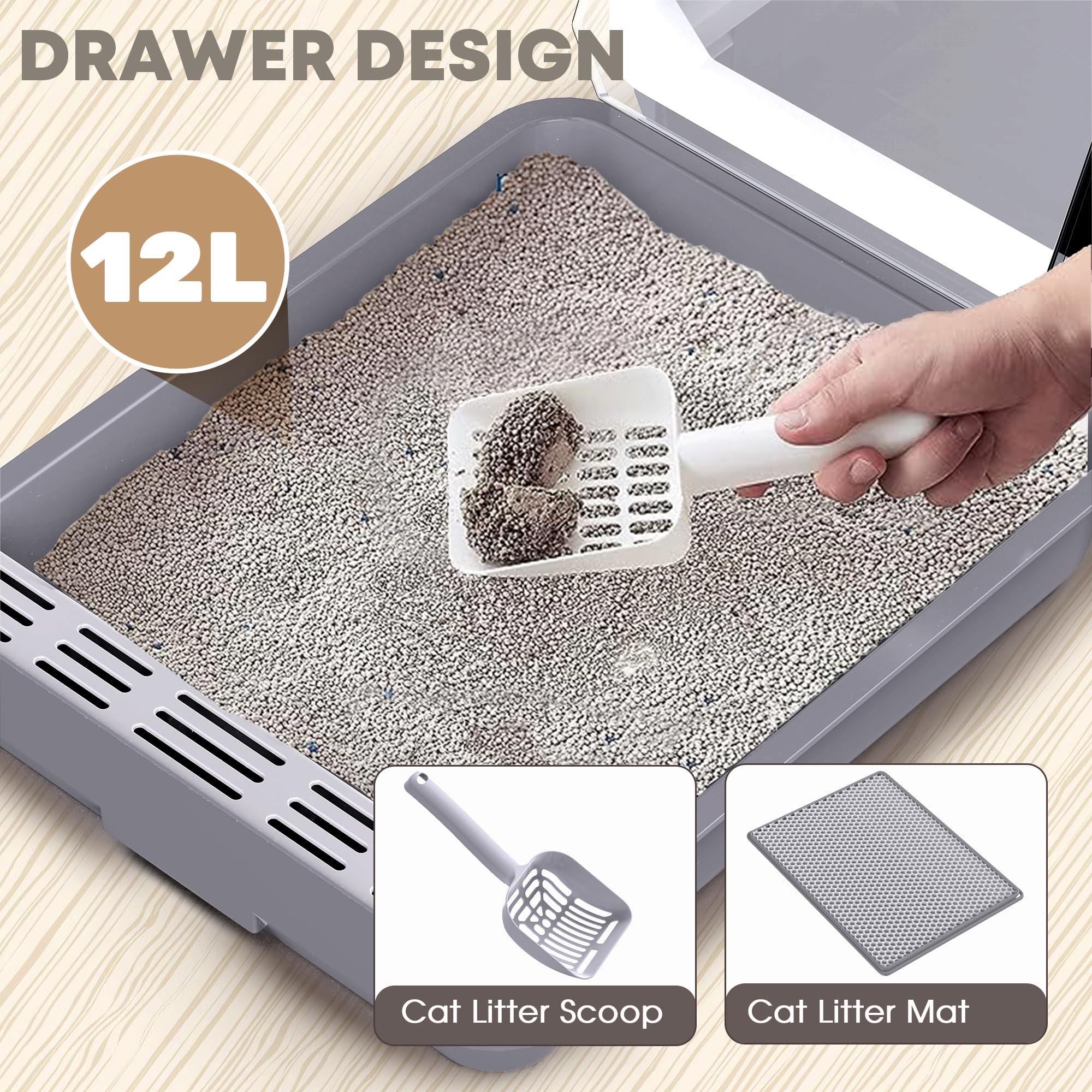 Upgraded Smart Cat Litter Box - Extra Large Enclosed Litter Box with Lid for Multiple Cats | Odor Control & Privacy for Indoor Cats | Perfect for Homes with 2+ Cats