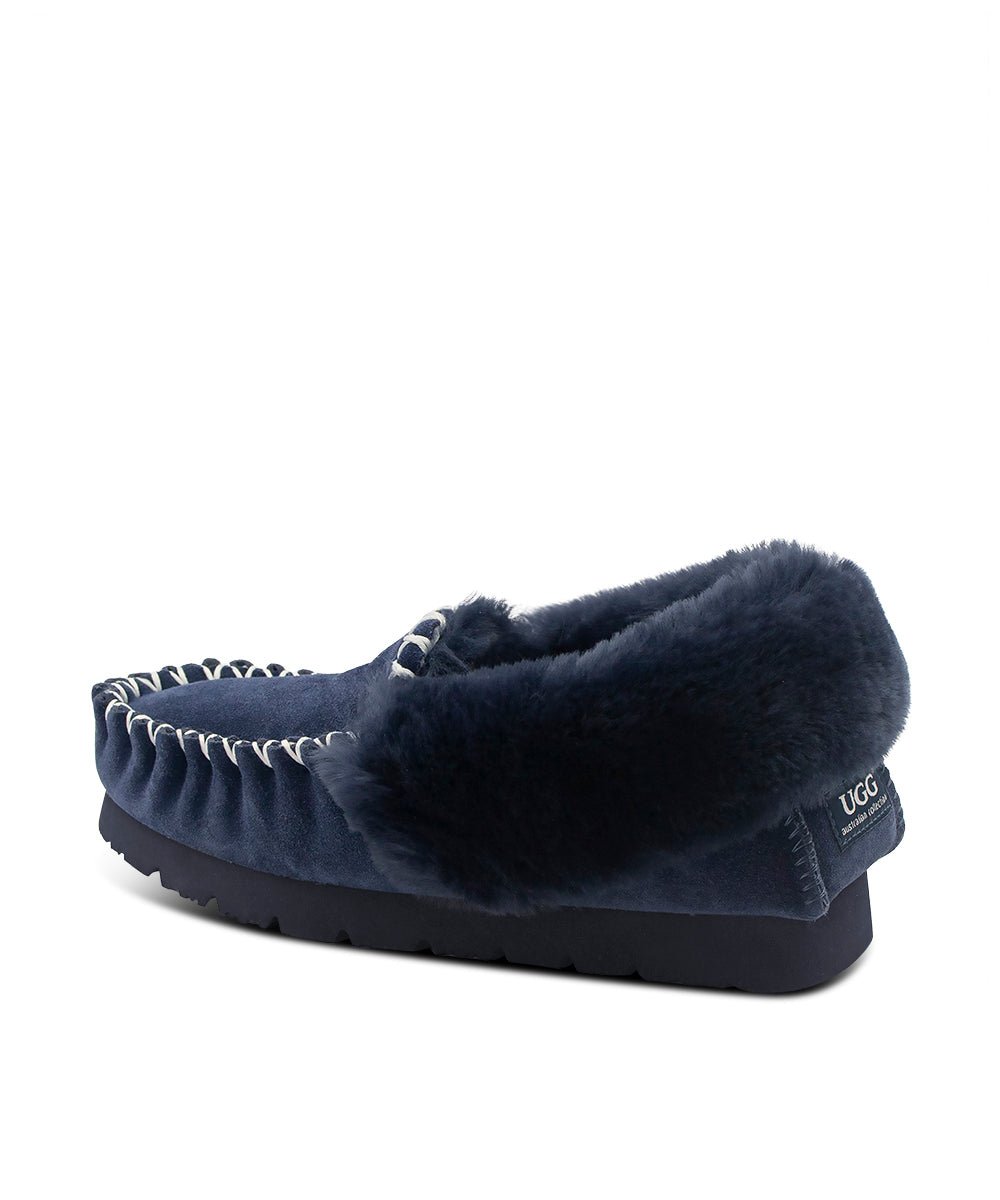 Women's UGG Colette Moccasin Slippers - Soft Shearling Lined Indoor/Outdoor House Shoes for Winter Comfort & Warmth - Perfect for Home, Travel & Casual Wear