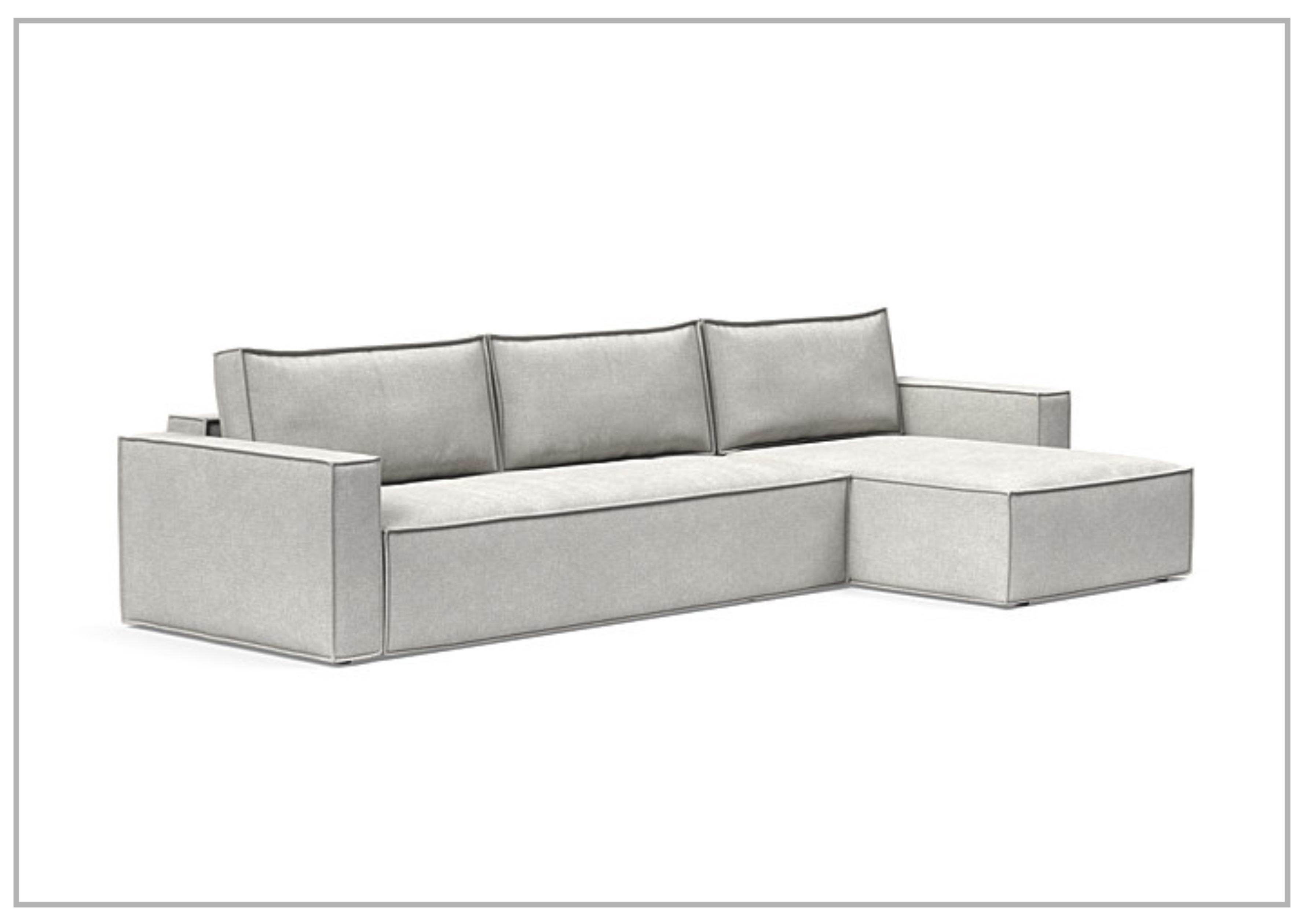 Innovation Living Newilla Fabric L-Shaped Sectional Sleeper Sofa - Convertible Sofa Bed for Small Spaces, Modern Living Room Furniture with Storage, Perfect for Apartments, Guest Rooms & Home Offices