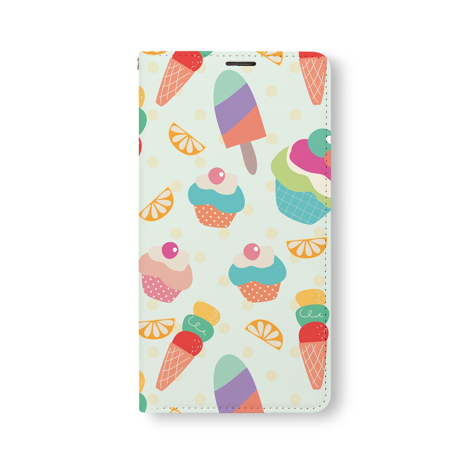 Samsung Wallet - Slim RFID Blocking Leather Wallet for Men & Women - Secure Credit Card Holder with Ice Cream Design - Perfect for Travel, Shopping & Everyday Use
