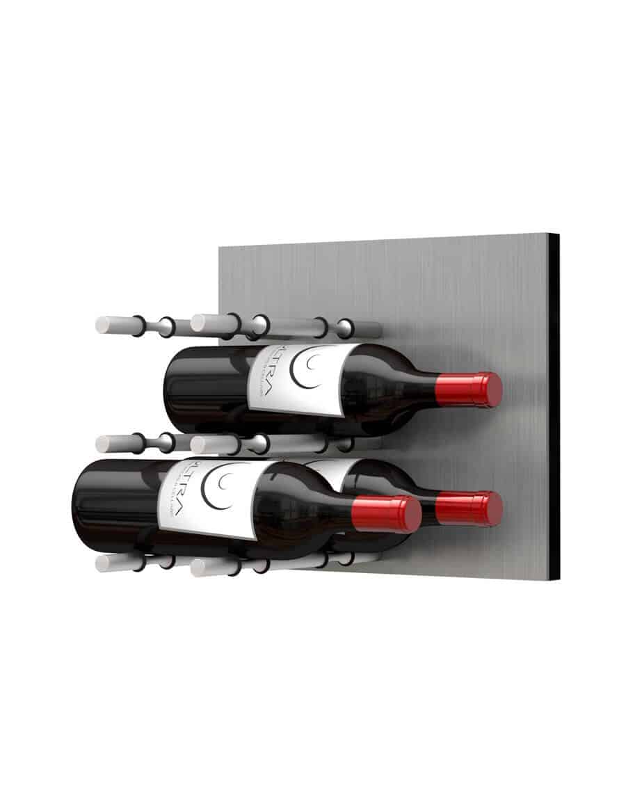 Fusion Wine Wall Panel (Label Forward) - Alumasteel Wine Rack for 6 Bottles - Perfect for Home Bar, Kitchen, and Dining Room Storage