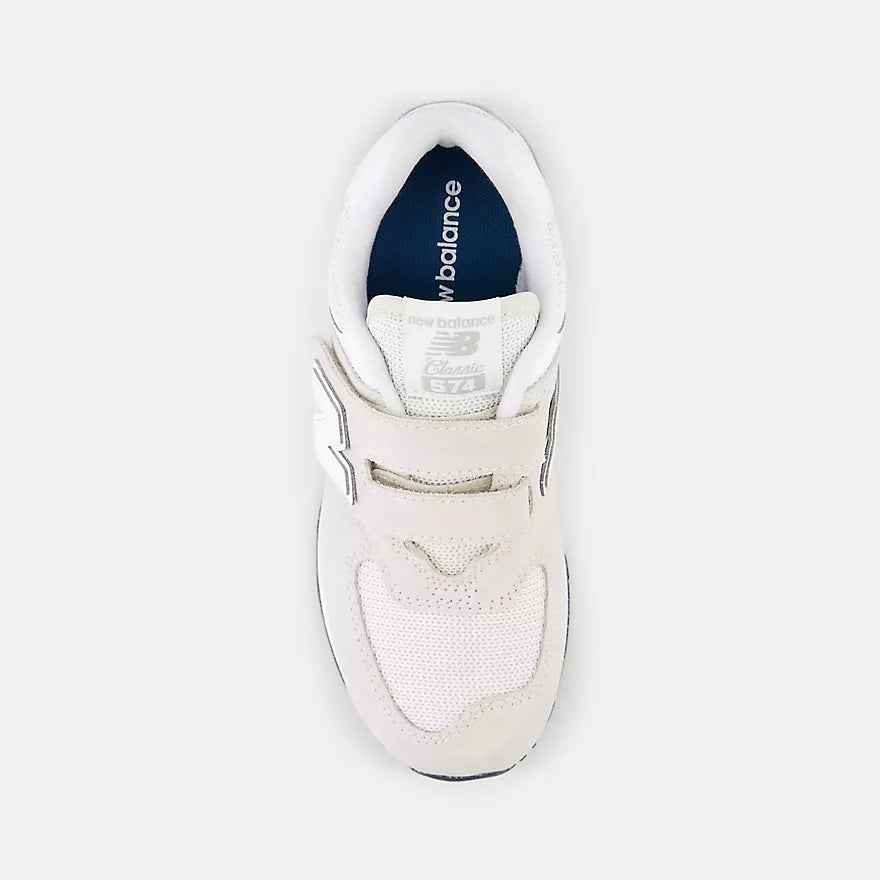 New Balance Kids 574 Hook & Loop Sneakers in Grey - Comfortable & Durable for School, Play & Everyday Wear