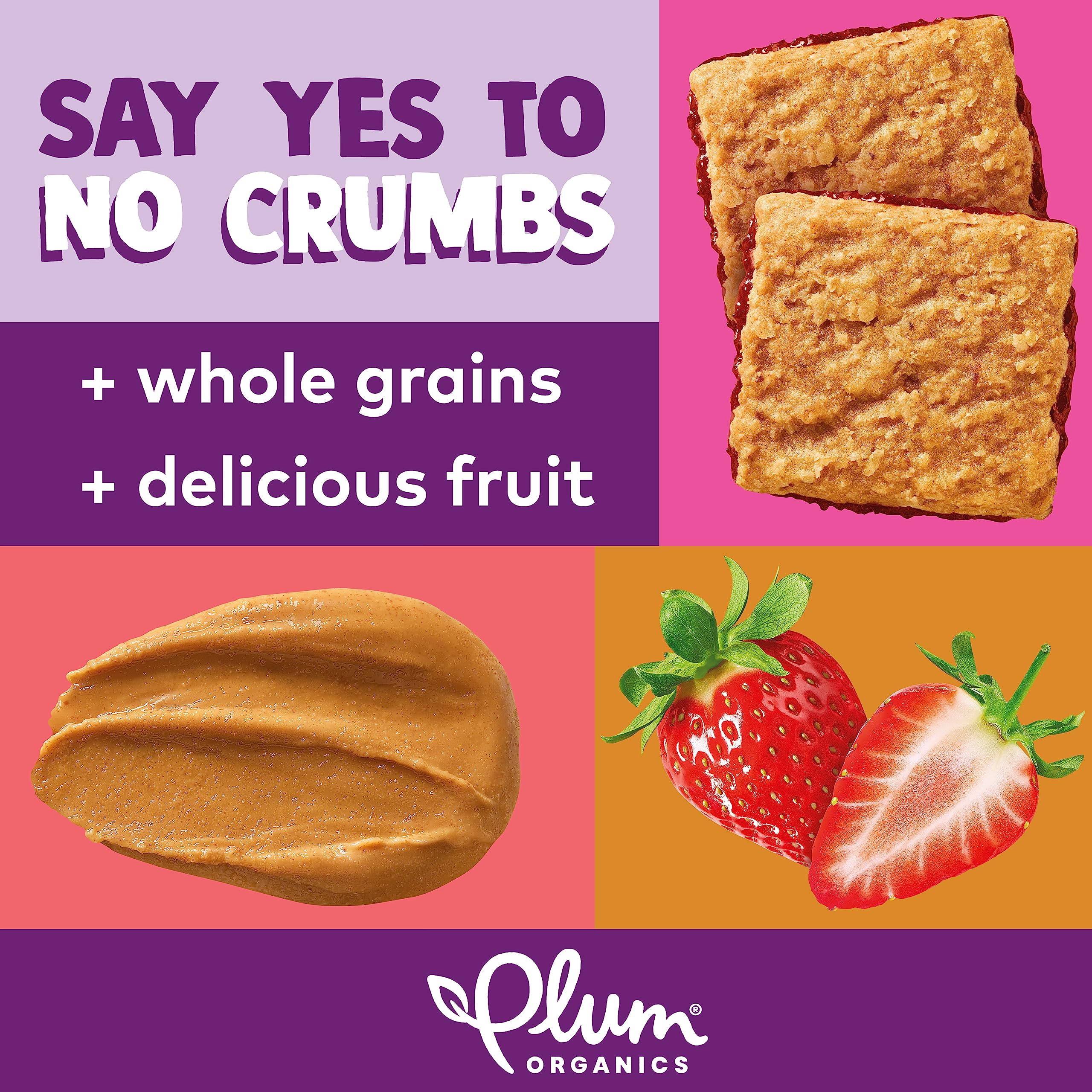 Organic Peanut Butter Strawberry Jammy Sammy Bars - Pack of 30 for Toddler Snacks & On-the-Go