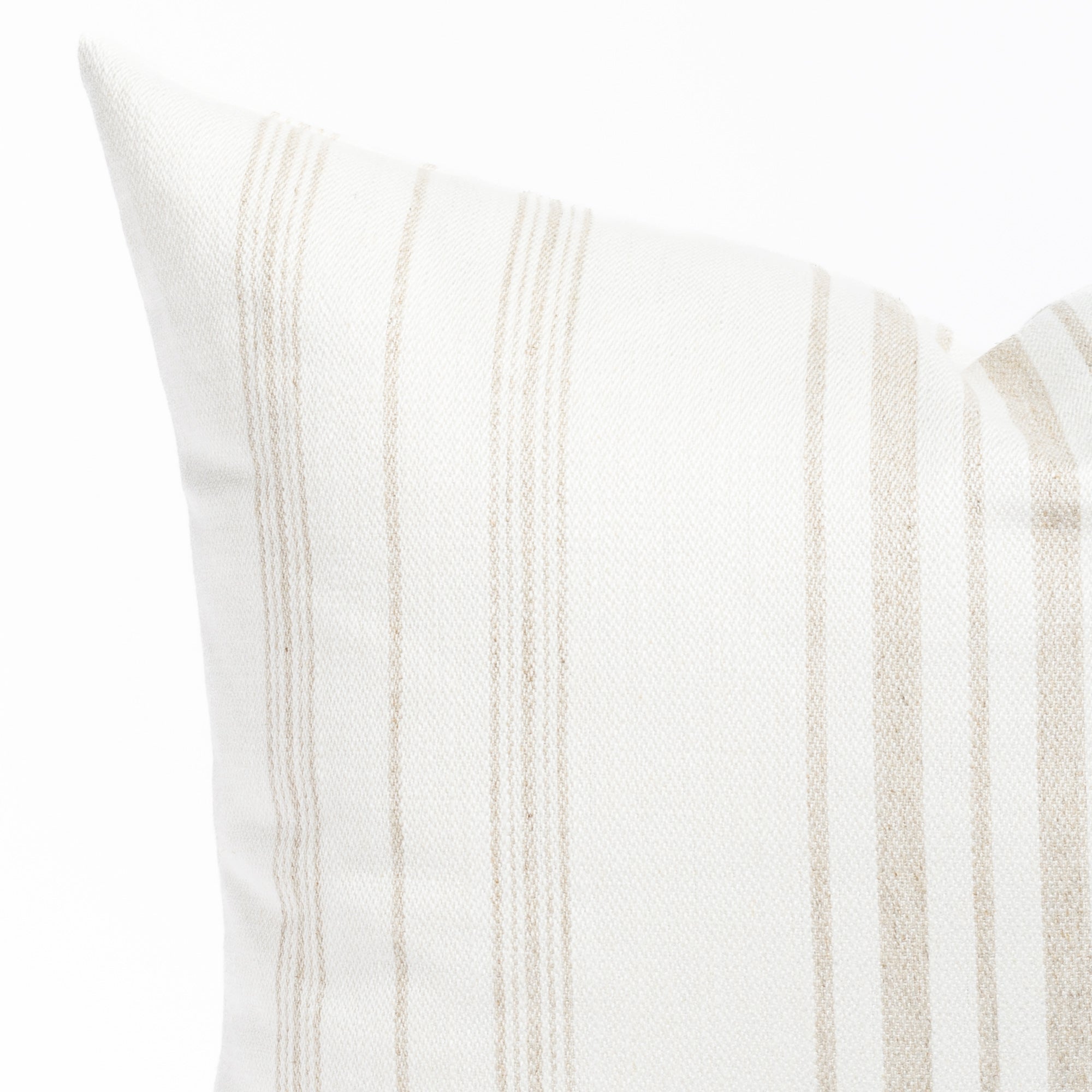 Collins Stripe 24x24 Decorative Throw Pillow Cover - Soft Parchment Linen Cushion for Sofa, Bed & Home Decor - Perfect for Living Room, Bedroom & Cozy Spaces