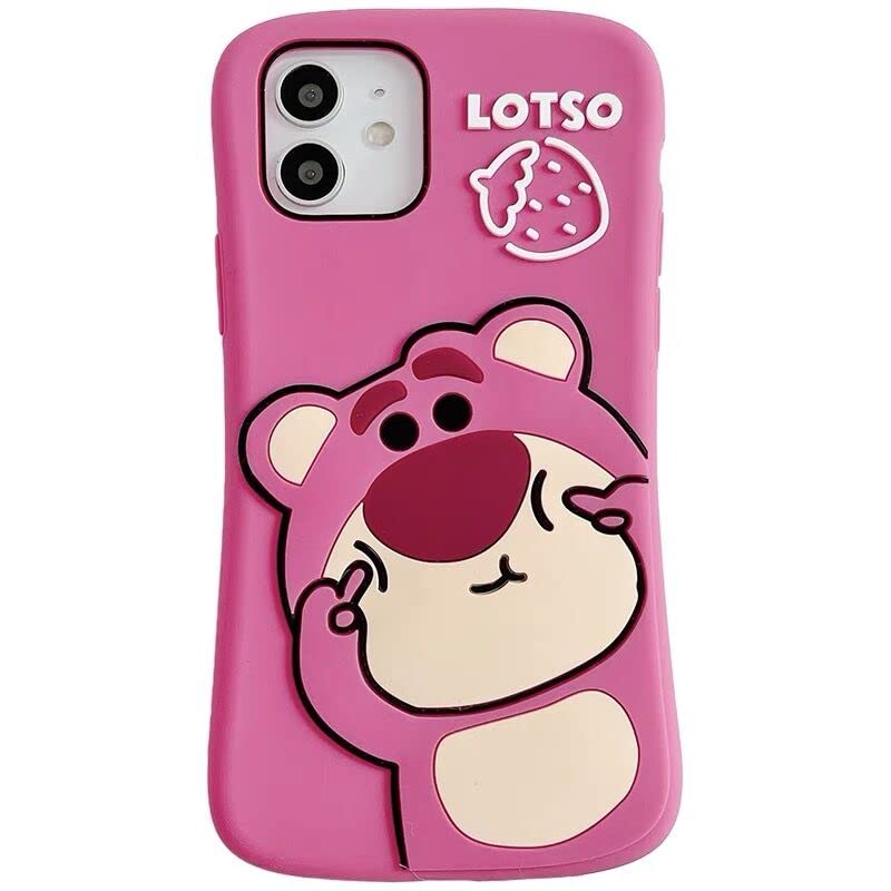 **Ultra Thick Soft Silicone Case for Apple iPhone 11 (6.1 Inch) - Pink Lotso Huggin Bear Toy Story Disney 3D Cute Protective Cover - Shockproof & Anti-Scratch - Perfect for Kids, Girls & Disney Fans | Great for School, Travel, Birthday Gifts, Themed Parties, Movie Nights & Disney Collectors | Ideal for Everyday Use, Playtime & iPhone Protection**