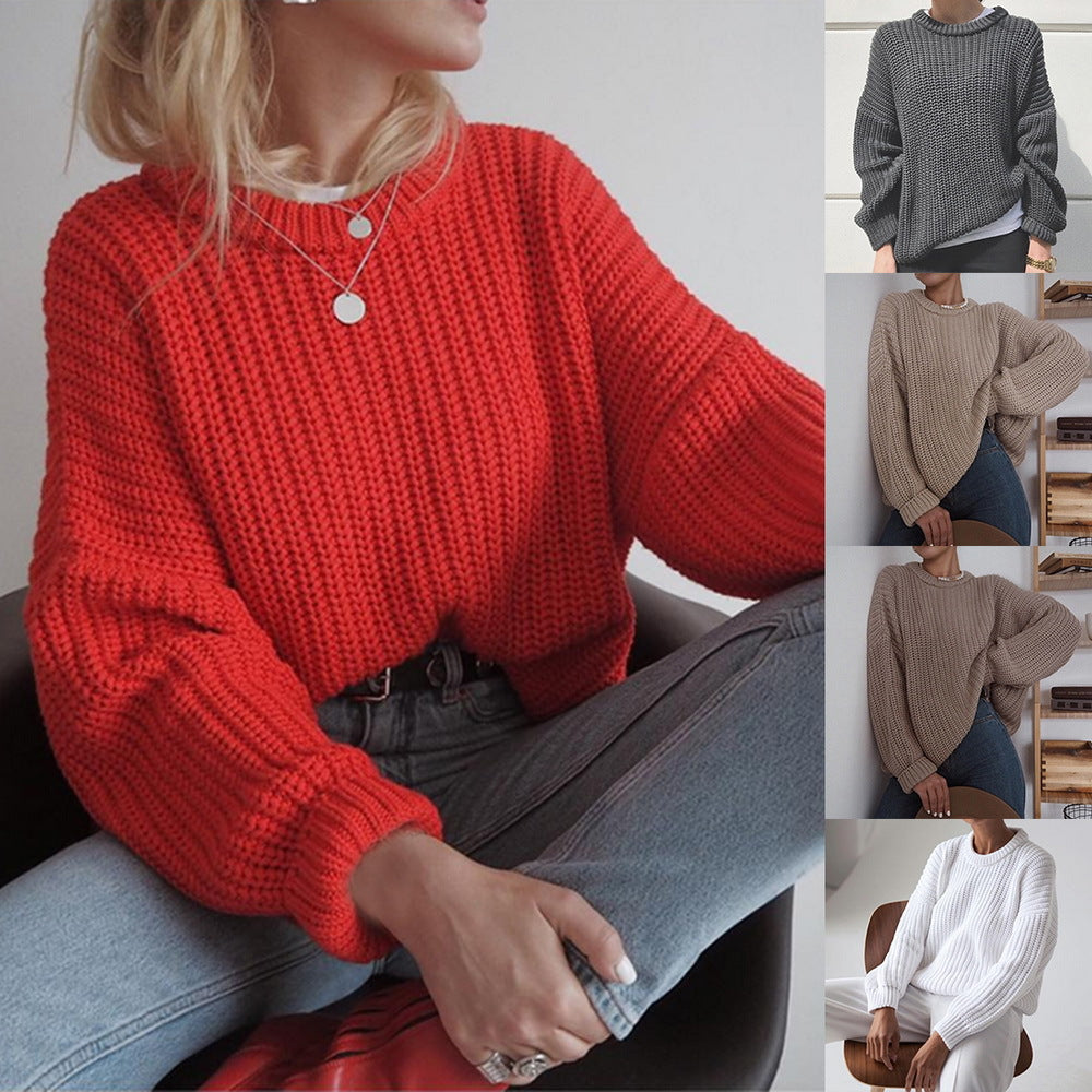 Women's Sweater - Cozy Knit Pullover for Fall & Winter - Perfect for Casual Wear, Office & Outdoor Activities