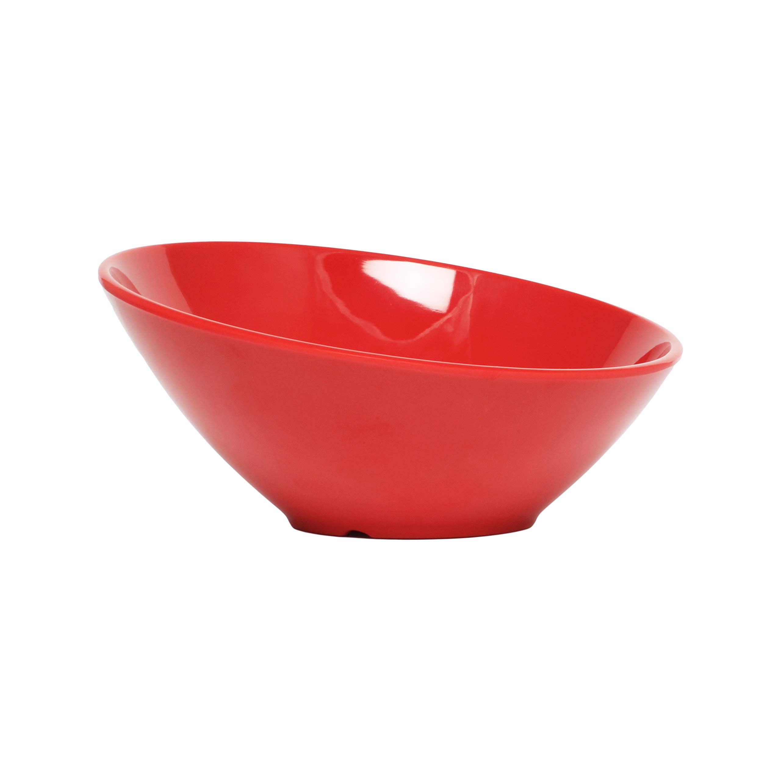 Thunder Group 24 oz Melamine Cascading Bowl - Pure Red - Durable & Lightweight Serving Bowl for Salads, Snacks, and Party Dishes