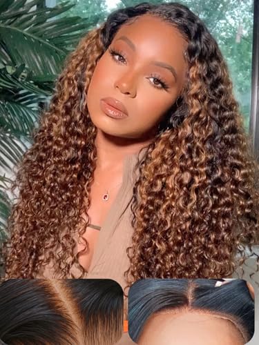 Ombre brown curly wig
