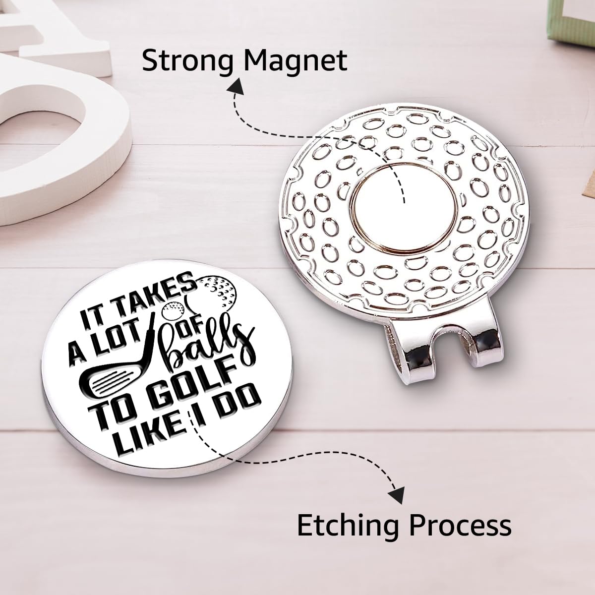 Funny Golf Ball Marker with Magnetic Hat Clip - Perfect Golf Accessories & Gifts for Men, Dad, Grandpa - Great for Golf Enthusiasts & Birthday Presents - Ideal for Golf Courses, Tournaments & Casual Play