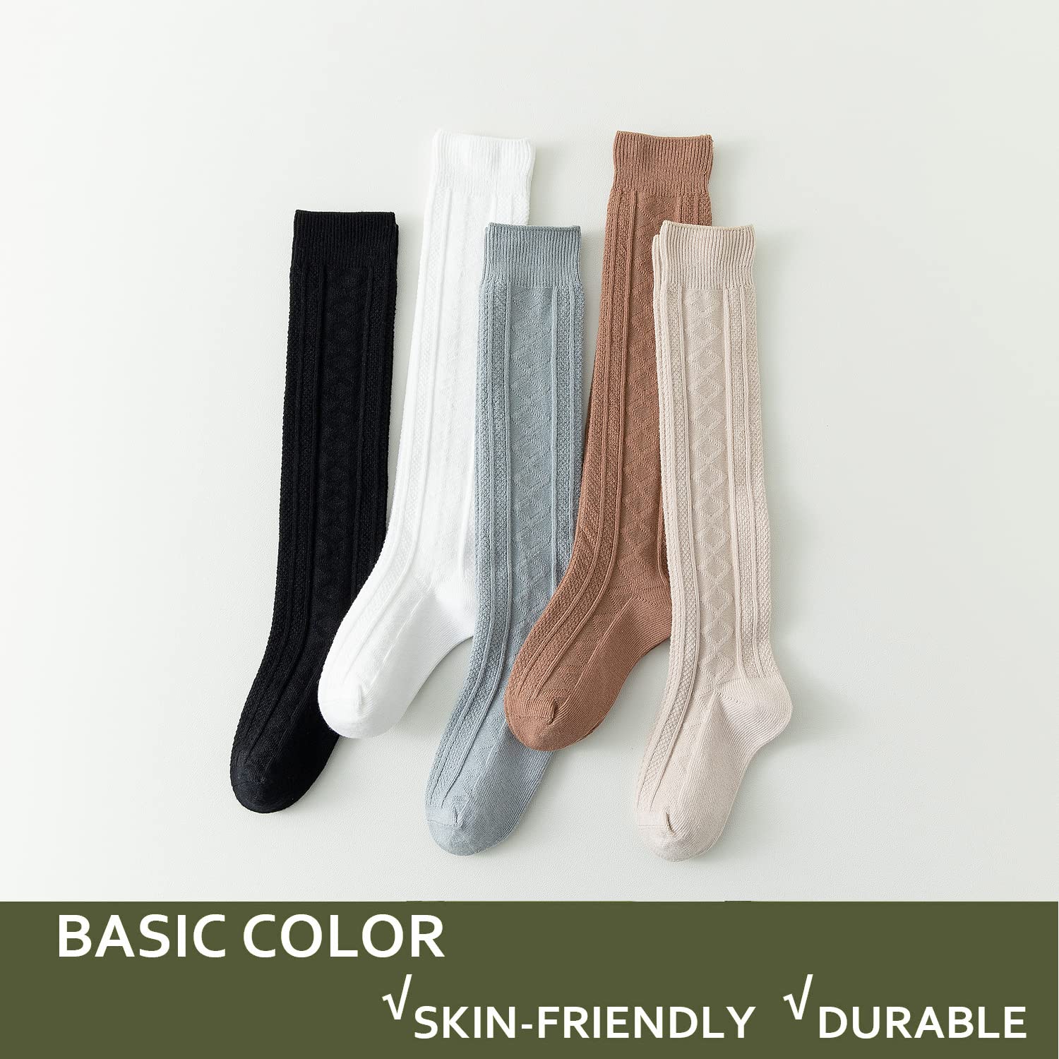 EPEIUS Baby Girls & Boys Knee High Socks - 3/5 Pack Uniform Tube Socks with Ruffles for Infants & Toddlers - Perfect for School, Dance, Dress Up & Special Occasions