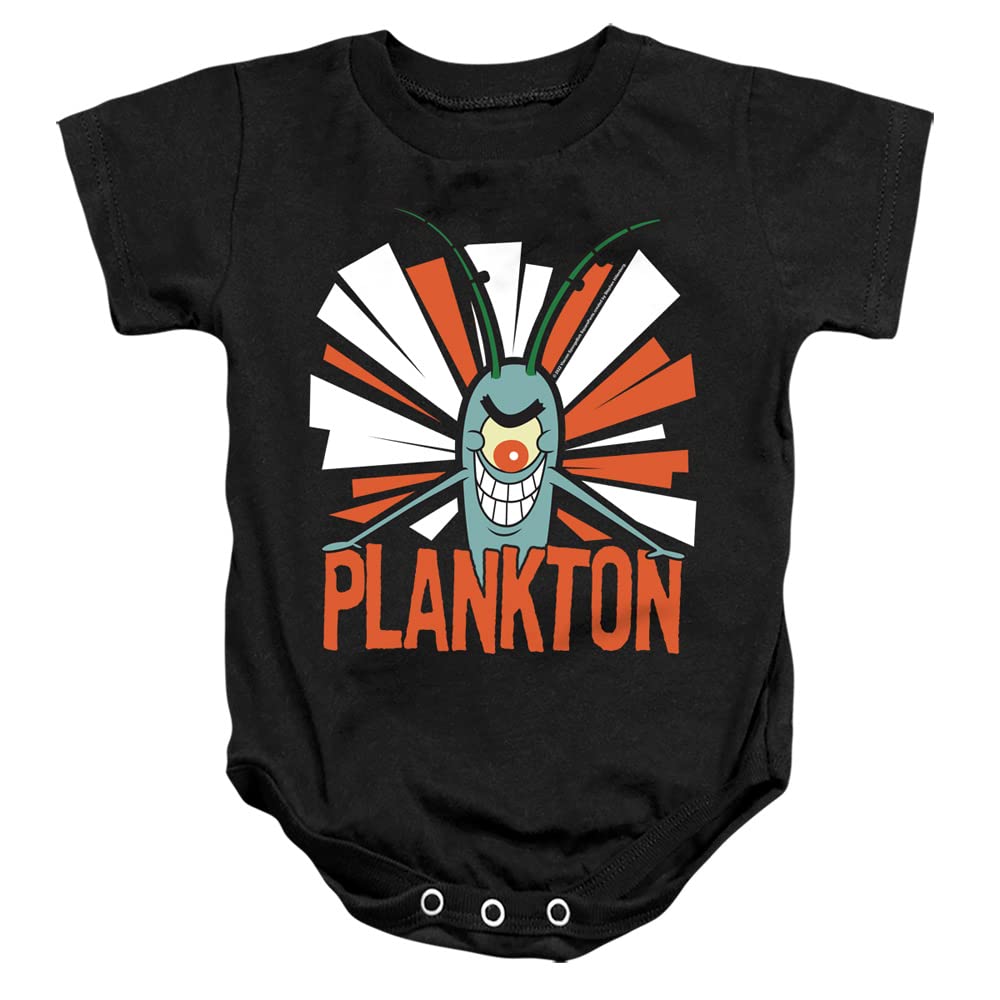 Popfunk Spongebob Plankton Baby Onesie - Soft Cotton Snap Suit for Infants & Toddlers (0-24 Months) - Perfect for Playtime, Nursery & Family Photos