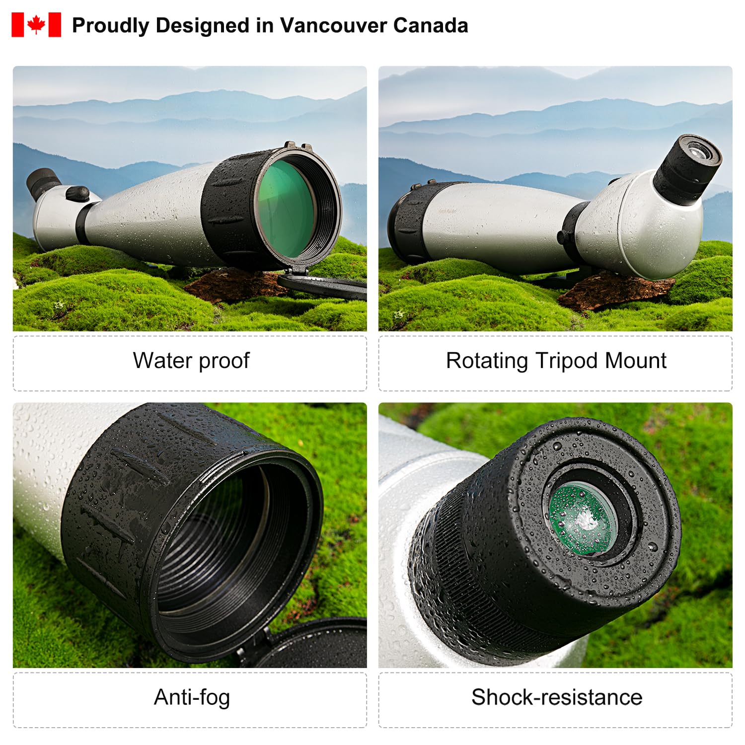 Fetch Falcon Spotting Scope 33-100X100 FMC HD BAK4 - Long Range Waterproof Telescope with Metal Tripod, Carry Case & Phone Adapter for Bird Watching, Hunting, Target Shooting & Outdoor Observation