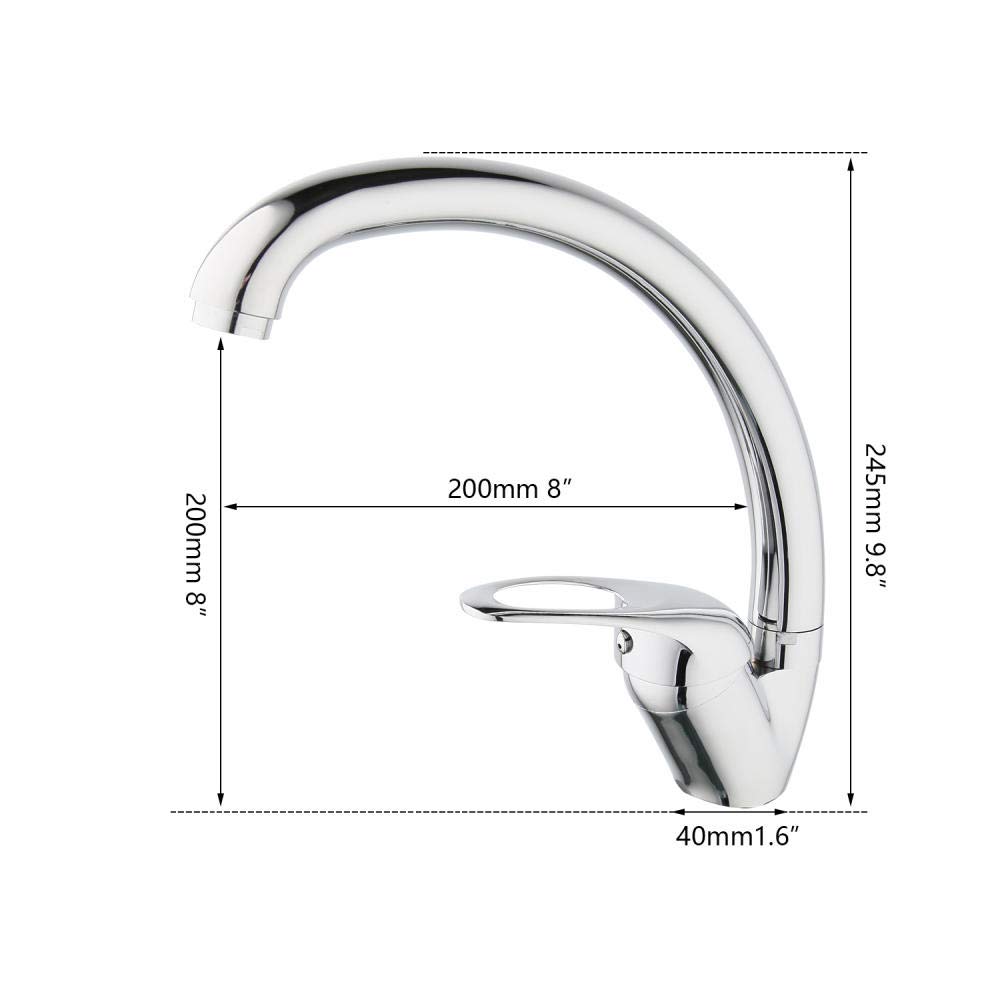 360° Swivel Stainless Steel Kitchen Faucet - 1 Handle Pull Down Sprayer Chrome Polished Sink Mixer Tap for Modern Home & Restaurant Use