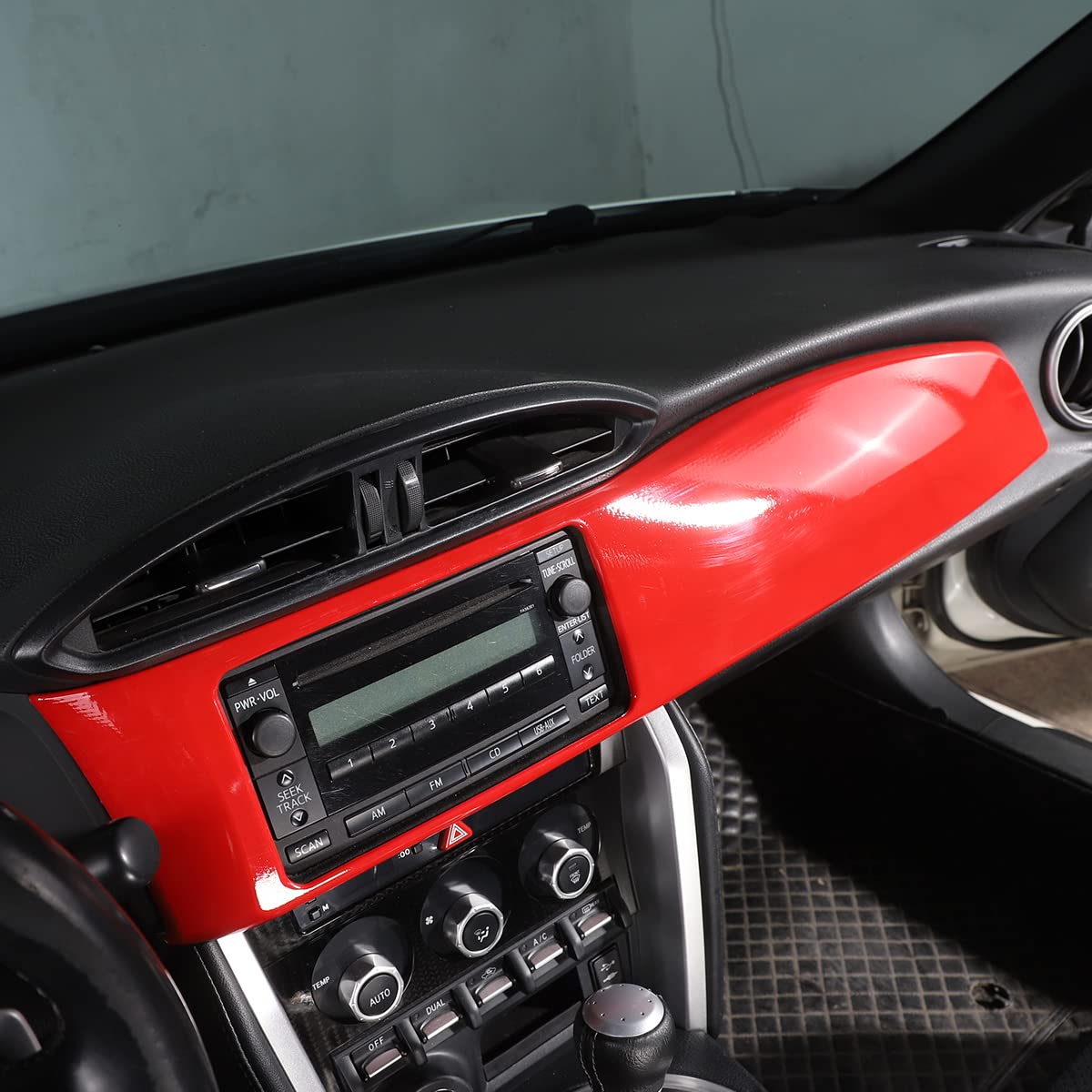 ABS Carbon Fiber Center Console Trim for Toyota 86/Subaru BRZ/Scion FR-S 2012-2020 - Red Sport Navigation Panel Upgrade | Interior Accessories for Enhanced Driving Experience
