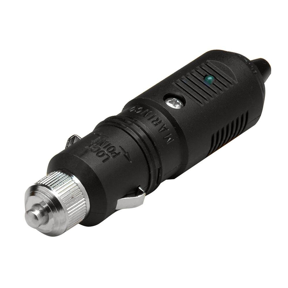 Marinco 12V Cigarette Lighter Plug with LED Light - Perfect for Cars, Trucks, Boats & RVs - USB Charger Port Replacement for Road Trips & Camping