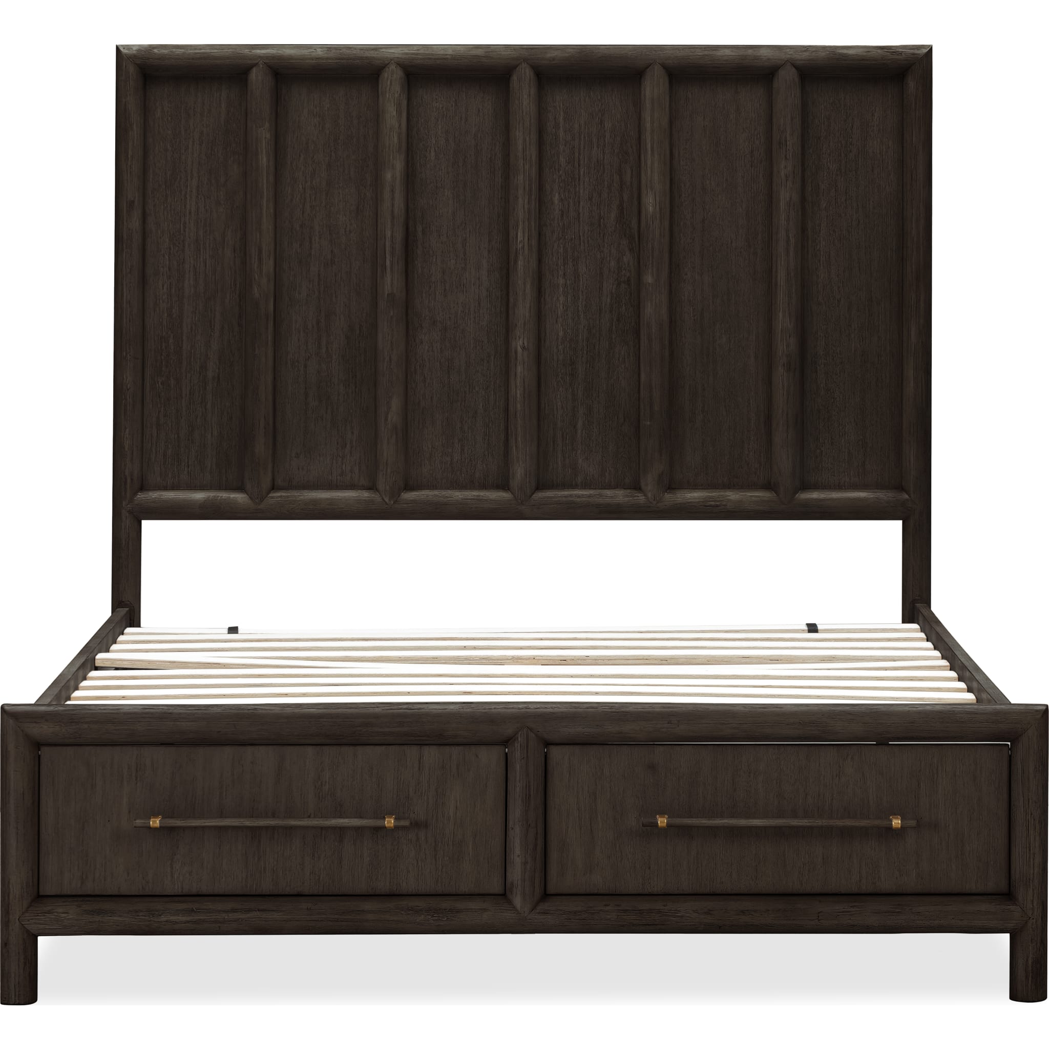 Dorsey Wooden Two Drawer Storage Bed in Basalt Grey - Modern Platform Bed Frame with Underbed Storage - Perfect for Small Bedrooms, Dorms & Guest Rooms