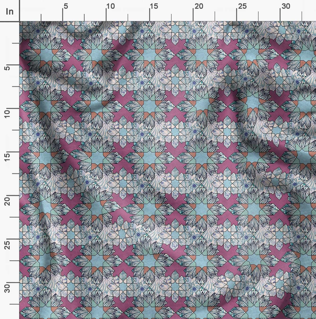 Soimoi Moss Georgette Brown Fabric by The Yard - 42 Inch Wide Floral & Geometric Printed Textile for DIY Crafts, Sewing Projects, Home Decor, and Fashion Design - Lightweight Draping Material for Dresses, Curtains, and Creative Art Projects
