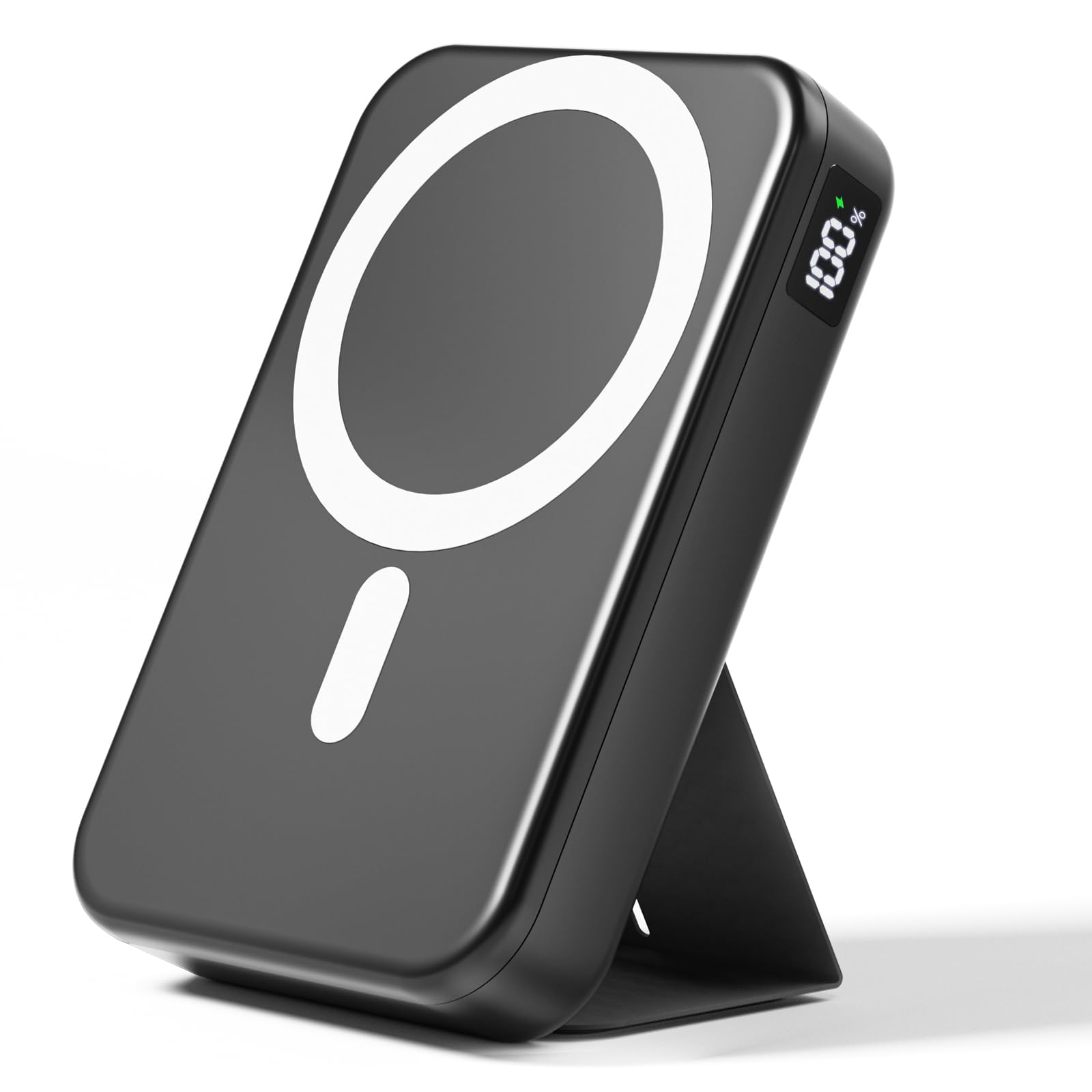 10000mAh Magsafe Battery Pack - Wireless Portable Charger with 20W USB-C Fast Charging, Magnetic Power Bank with Foldable Stand & LED Display - Compatible with iPhone 16/15/14/13/12 Series | Perfect for Travel, Work & Outdoor Activities