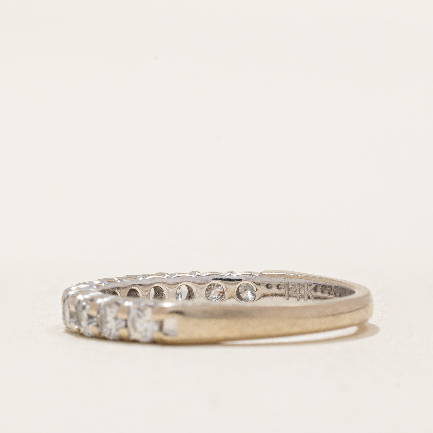 Semi Eternity Diamond Wedding Band Ring - 0.44ctw Round Cut Diamond Ring - Size 4 - Perfect for Anniversary Gifts & Bridal Jewelry