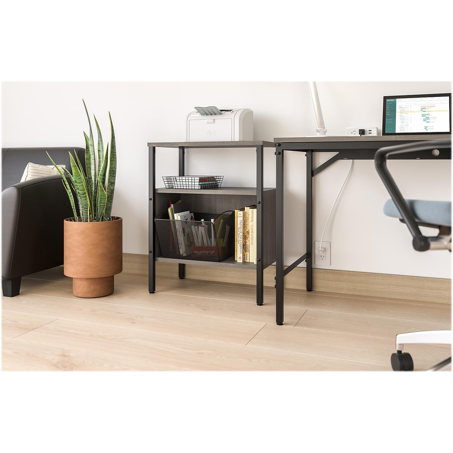 Safco Simple Storage Multi-Functional Wood Gray Storage Unit - Organizer Shelf for Home Office, Living Room & Bedroom - Perfect for Books, Decor & Supplies