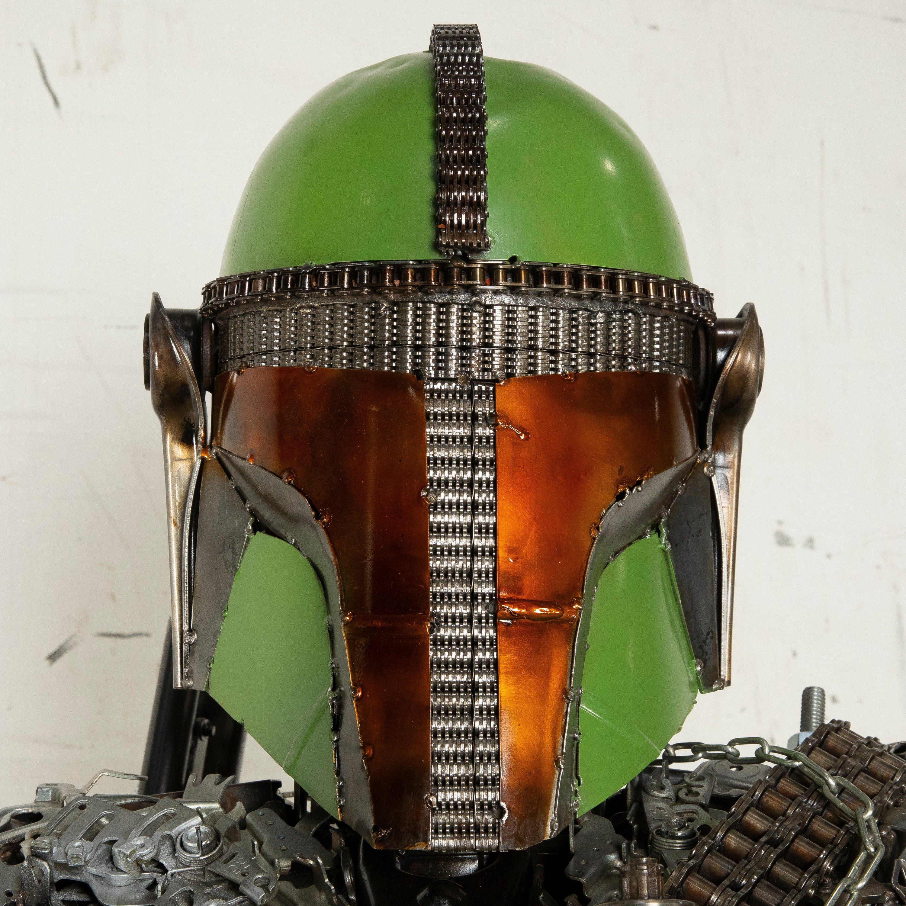 Mandalorian Inspired Recycled Metal Wall Art Sculpture - Star Wars Home Decor for Living Room, Bedroom & Office
