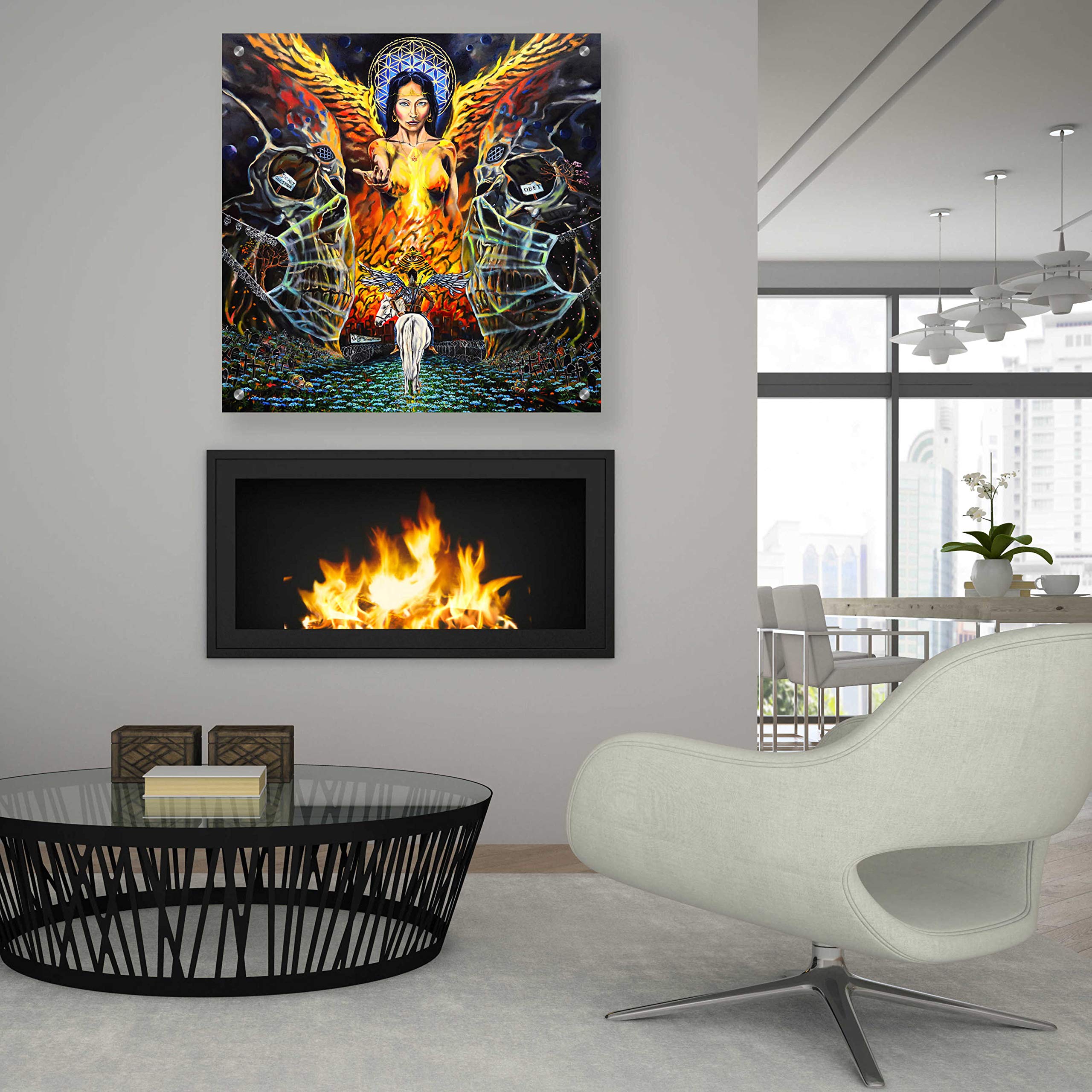Fallen Angel Acrylic Glass Wall Art by Jan Kasparec - 36x36 Inches Modern Home Decor for Living Room, Bedroom & Office