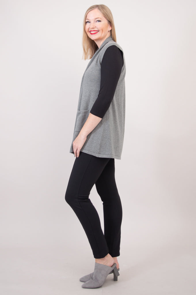 Jude Cardigan - Soft Grey Cotton Knit Sweater for Women | Cozy Fall & Winter Layering Outfit