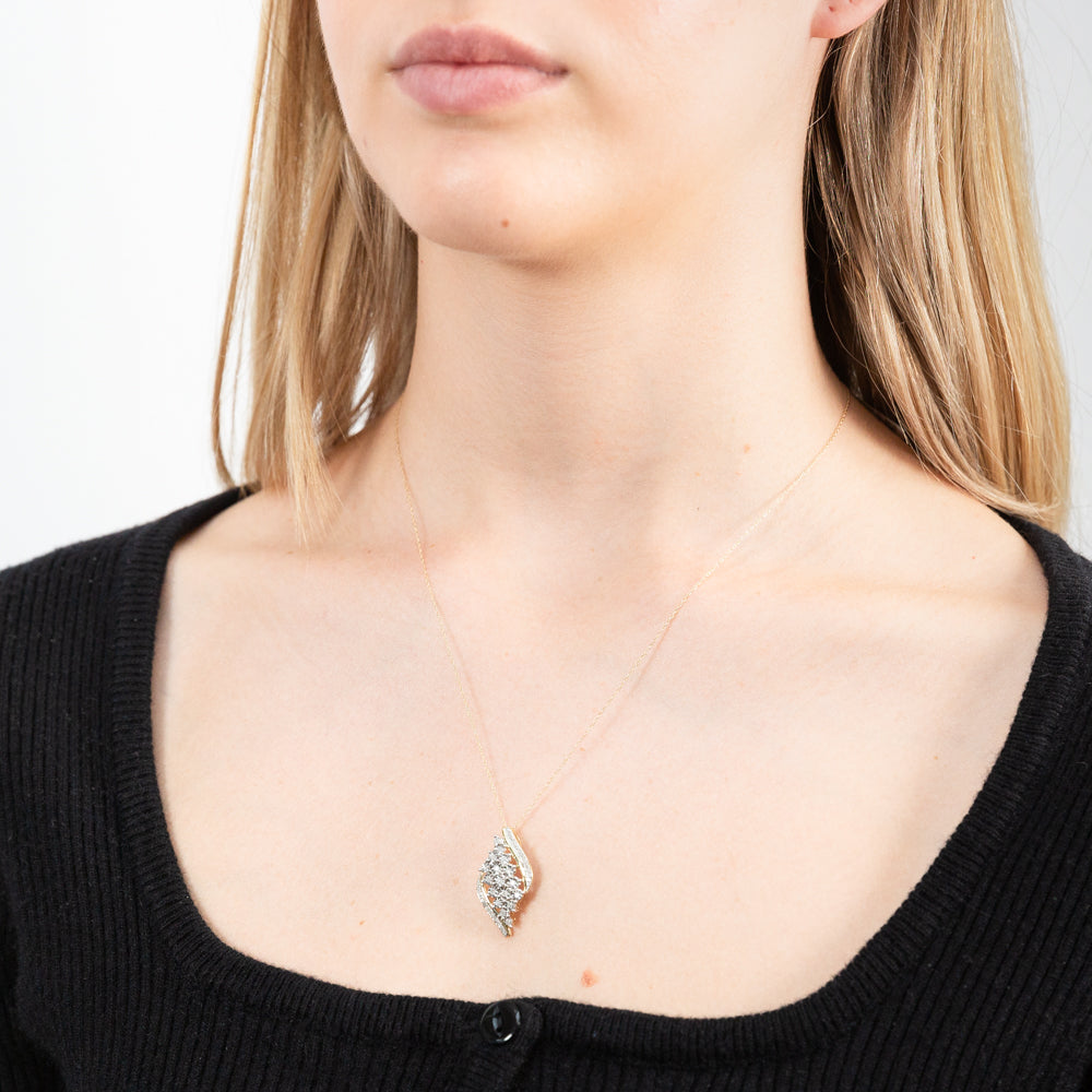 9ct Yellow Gold 1/5 Carat Diamond Pendant Necklace with 45cm Chain - Elegant Jewelry Gift for Women, Perfect for Weddings, Anniversaries & Special Occasions