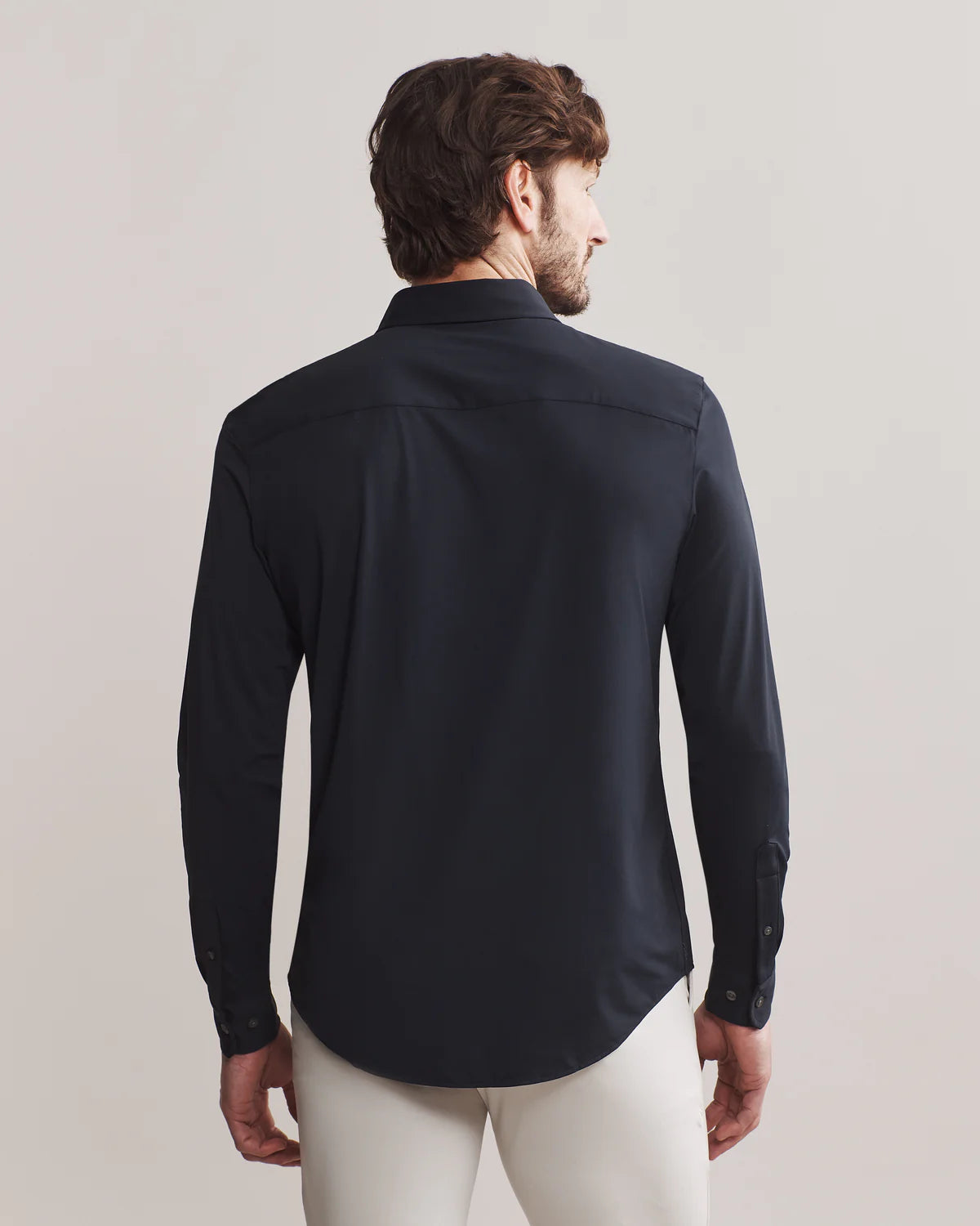 Rhone Men's Commuter Classic Fit Sport Shirt - Moisture Wicking, Stretch Fabric, True Navy Blue - Perfect for Workouts, Golf & Casual Wear