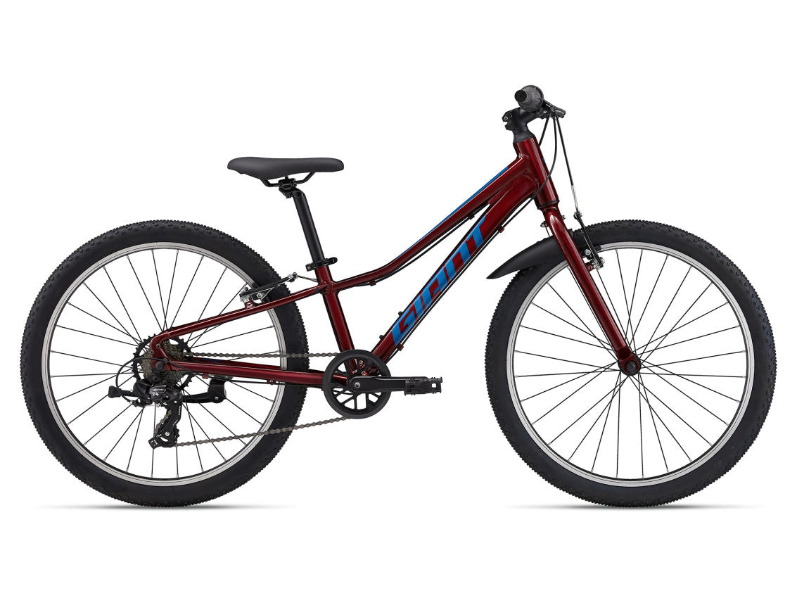 Giant Talon 24 Lite One Size Sangria Kids Mountain Bike - Perfect for Trail Riding, Off-Road Adventures & Outdoor Cycling for Children