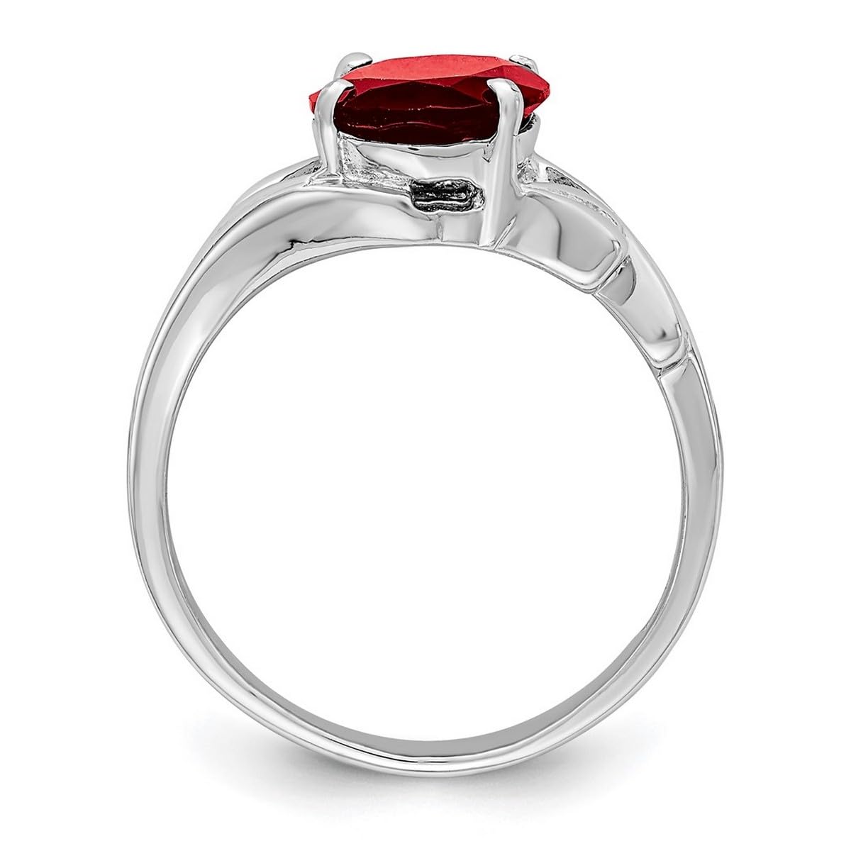 925 Sterling Silver Garnet Ring for Women - 3mm Wide Solid Polished Gemstone Jewelry | Perfect for Weddings, Anniversaries & Everyday Elegance
