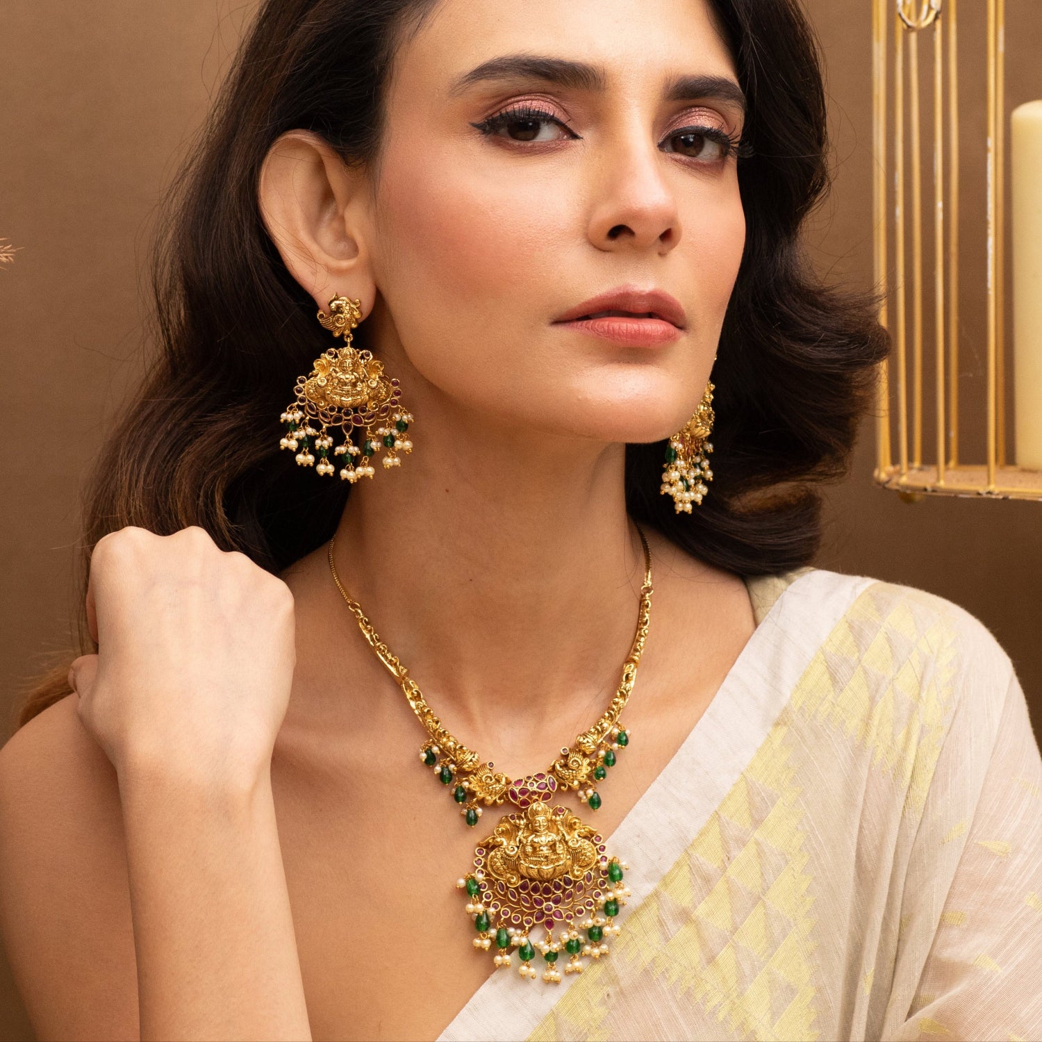 Anandi Antique Necklace Set - Vintage Jewelry for Women, Handcrafted Boho Necklace with Pendant, Perfect for Weddings, Parties & Special Occasions