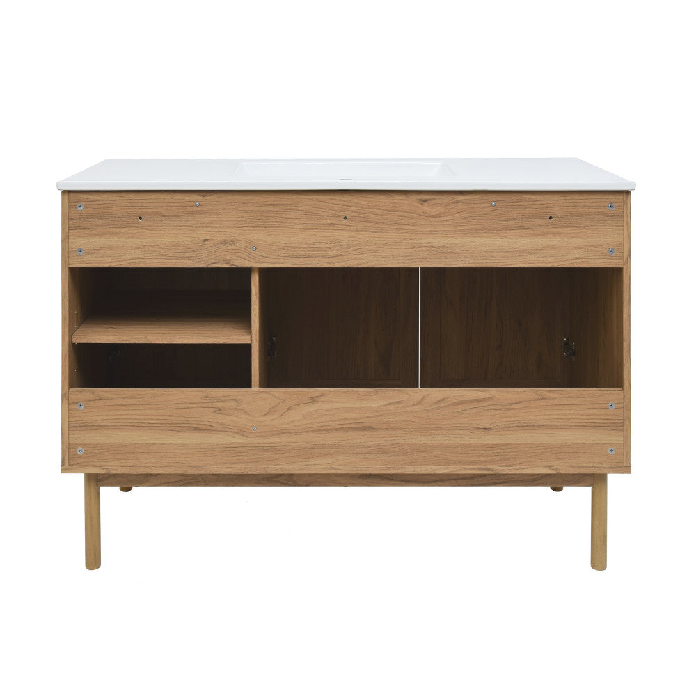 48 Inch Freestanding Bathroom Vanity with Sink Top - Golden Oak Finish for Modern Bathroom Decor | Perfect for Master Bath, Guest Bath & Small Space Remodeling